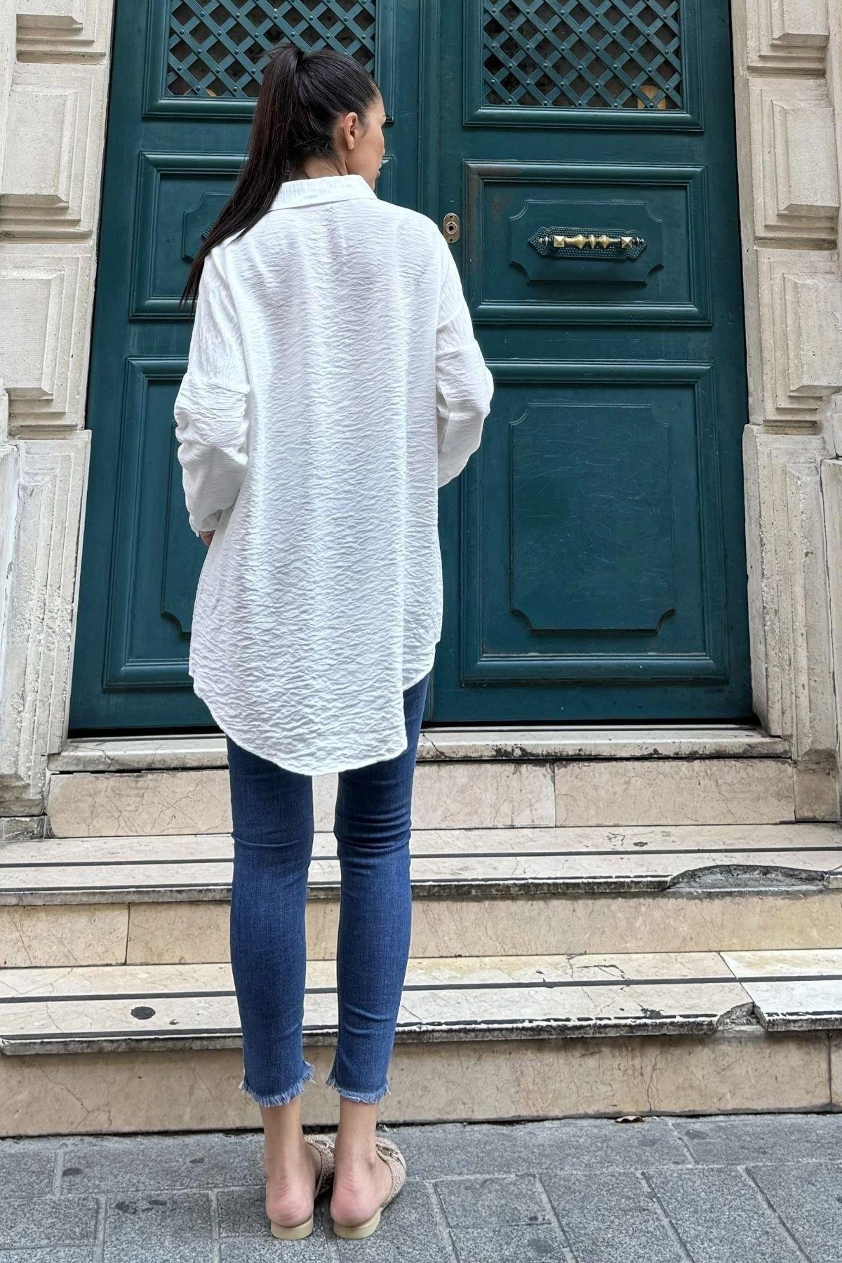 Kadın Keten Gömlek - 700-3527