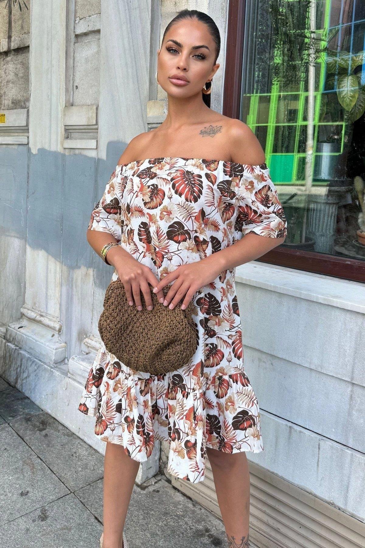 Kadın Kiremit Elbise - 700-3633