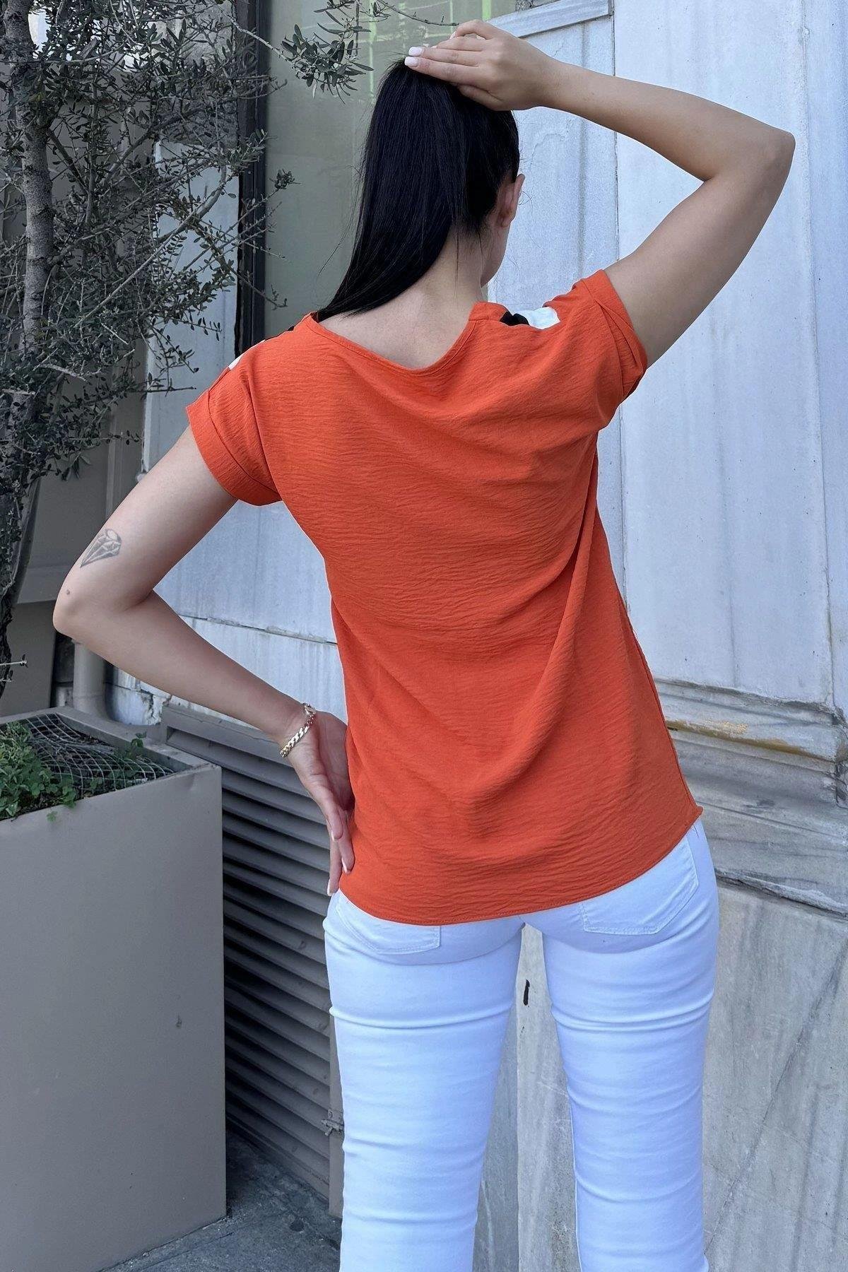 Kadın Kiremit Tişört - 700-2850