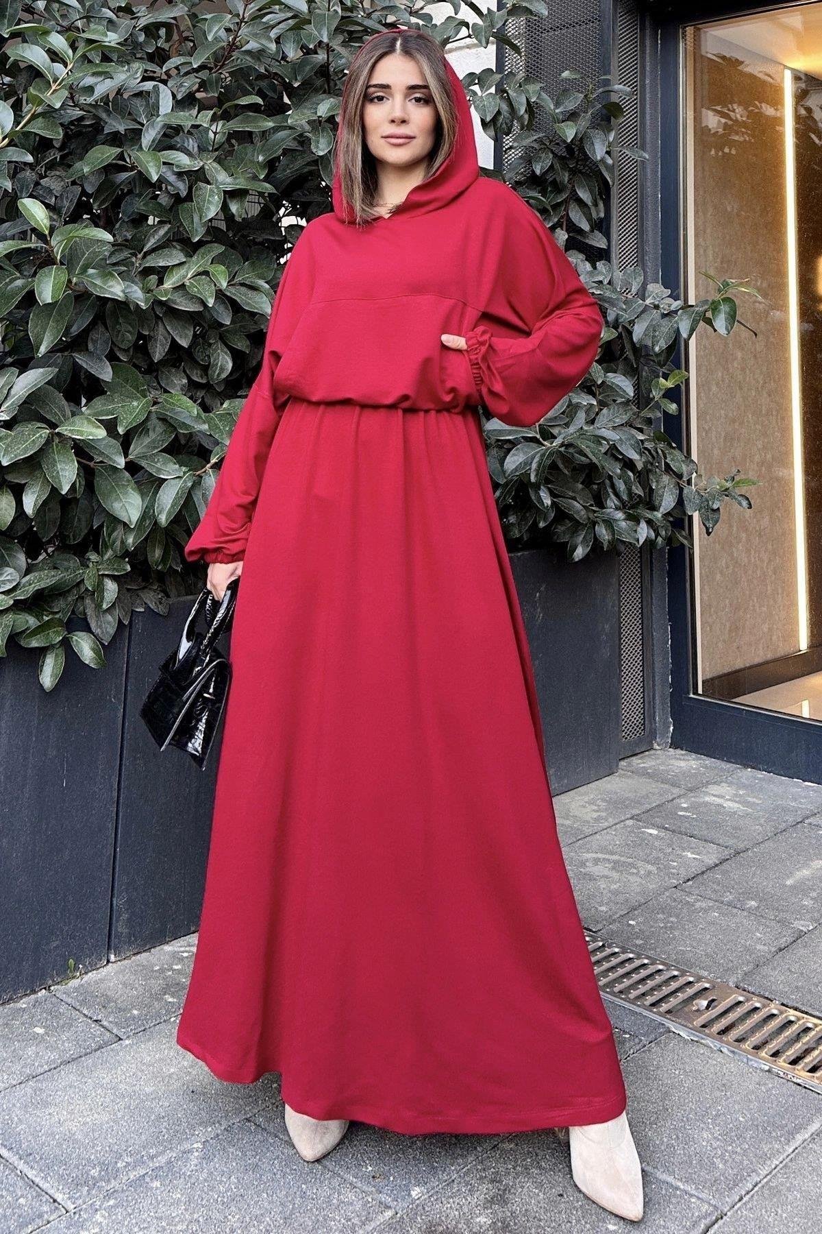 Kadın Kırmızı Elbise - 700-3484