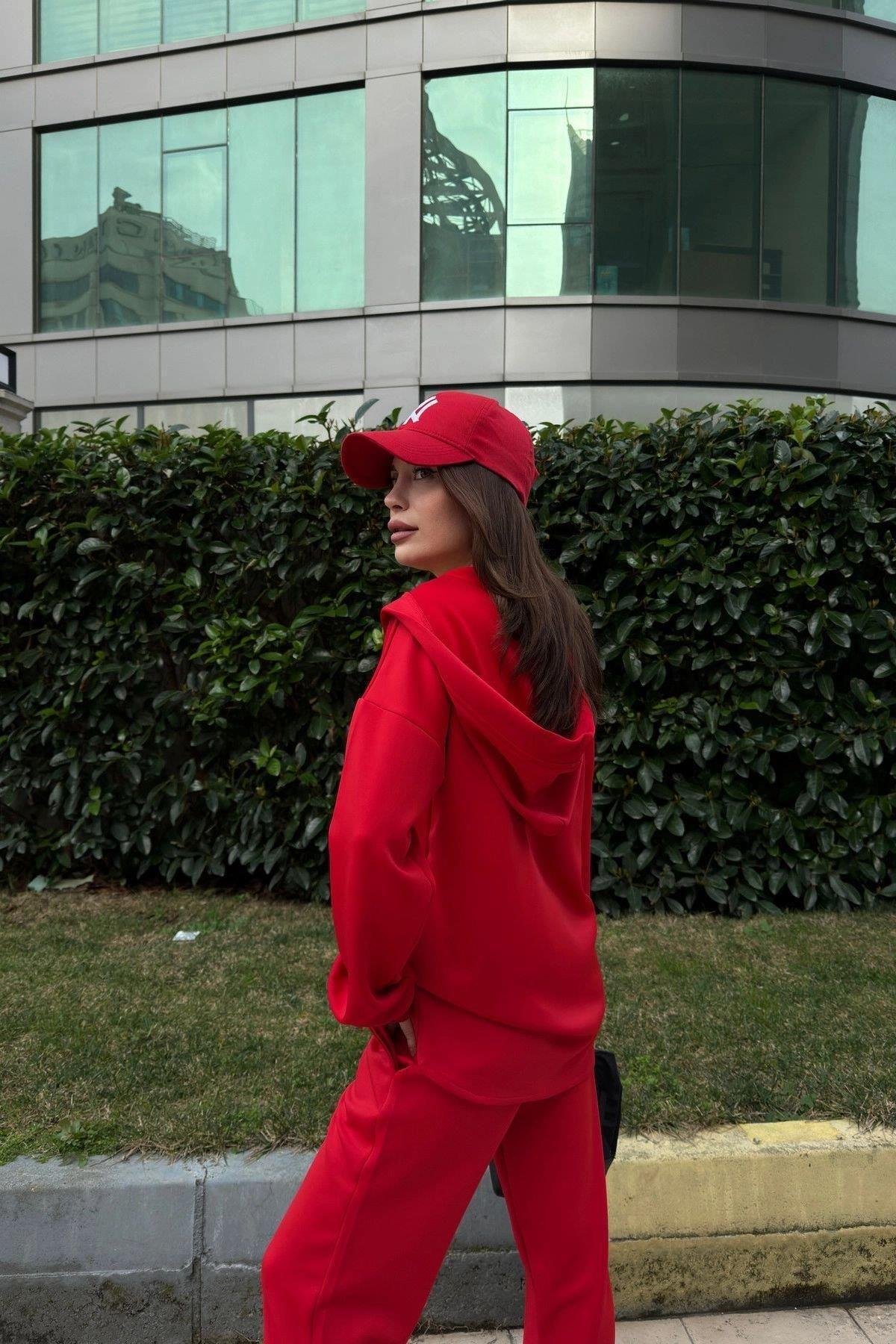 Kadın Kırmızı Sweatshirt - 700-3506