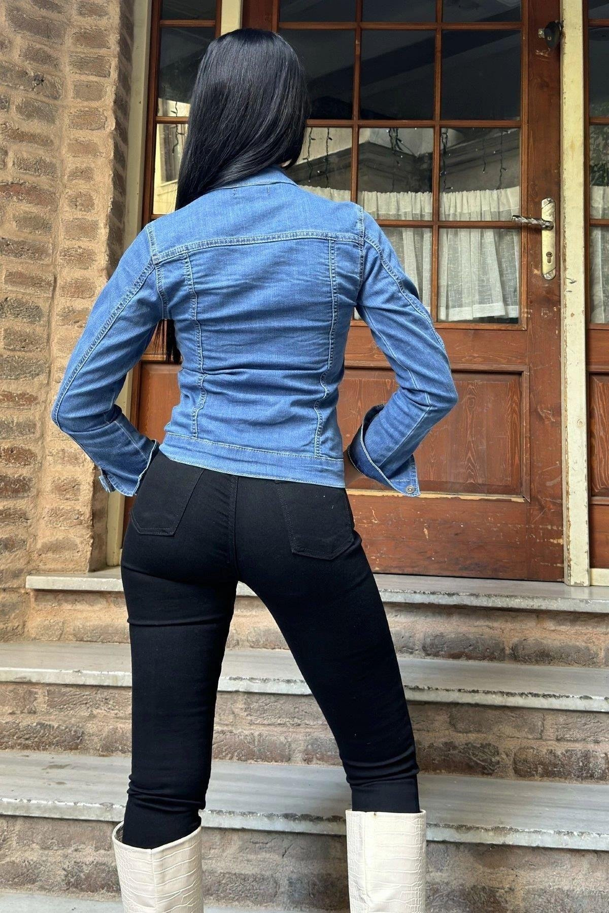 Kadın Mavi Denim Ceket - 700-3477-1970
