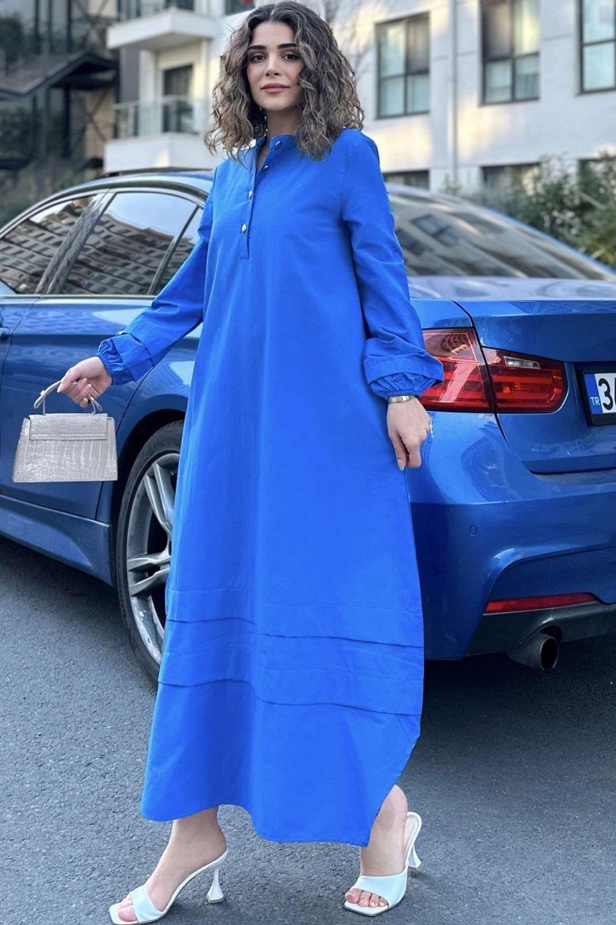 Kadın Mavi Elbise - 700-3517