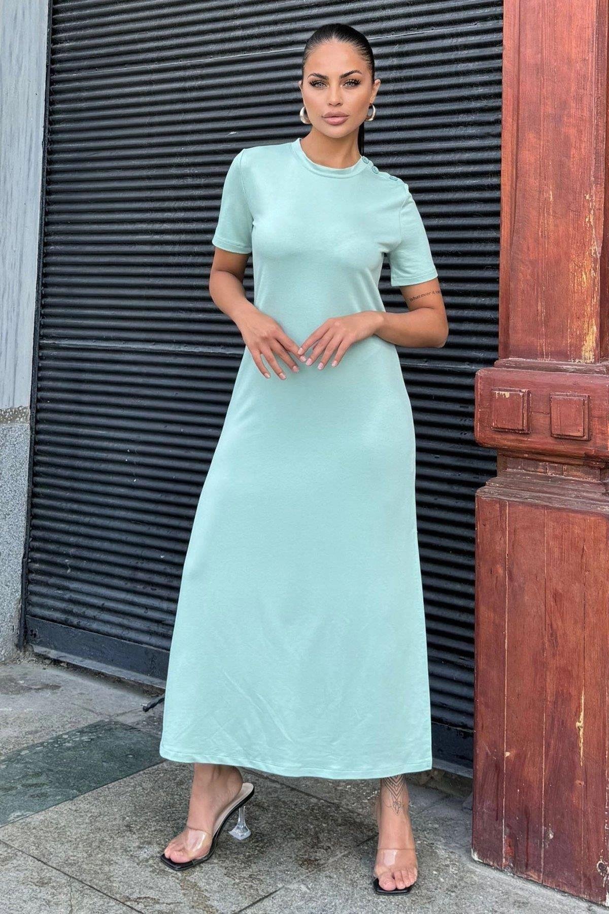 Kadın Mint Elbise - 700-3618