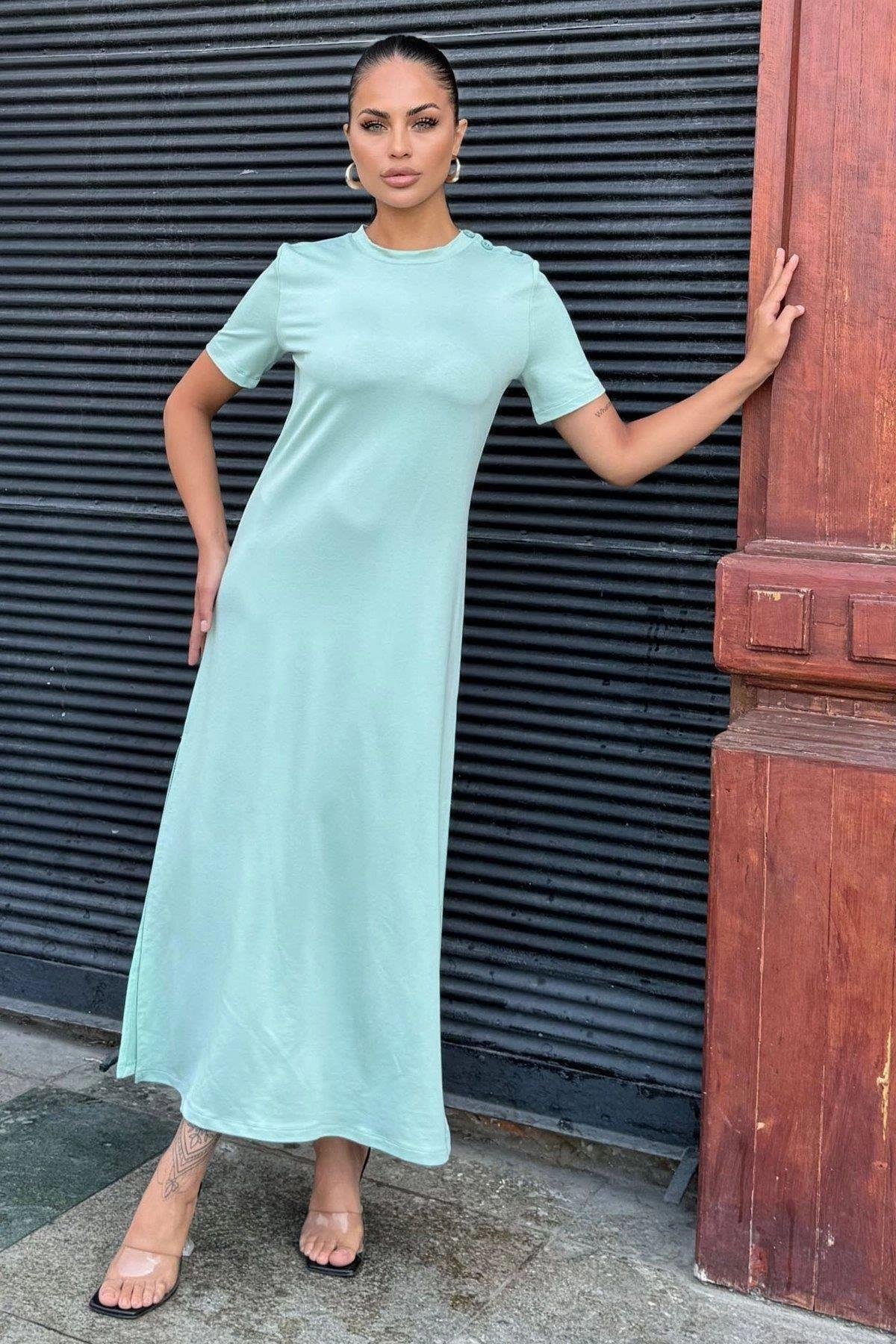 Kadın Mint Elbise - 700-3618
