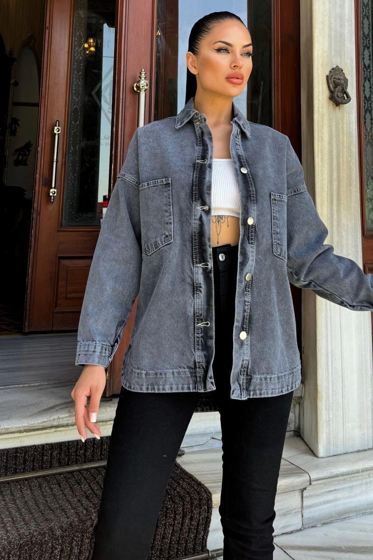 Kadın Oversize Ceket - 700-KT0089