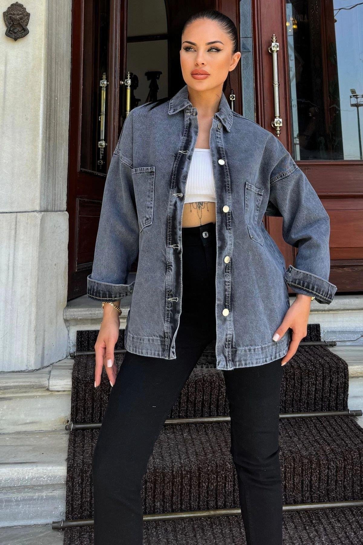 Kadın Oversize Ceket - 700-KT0089