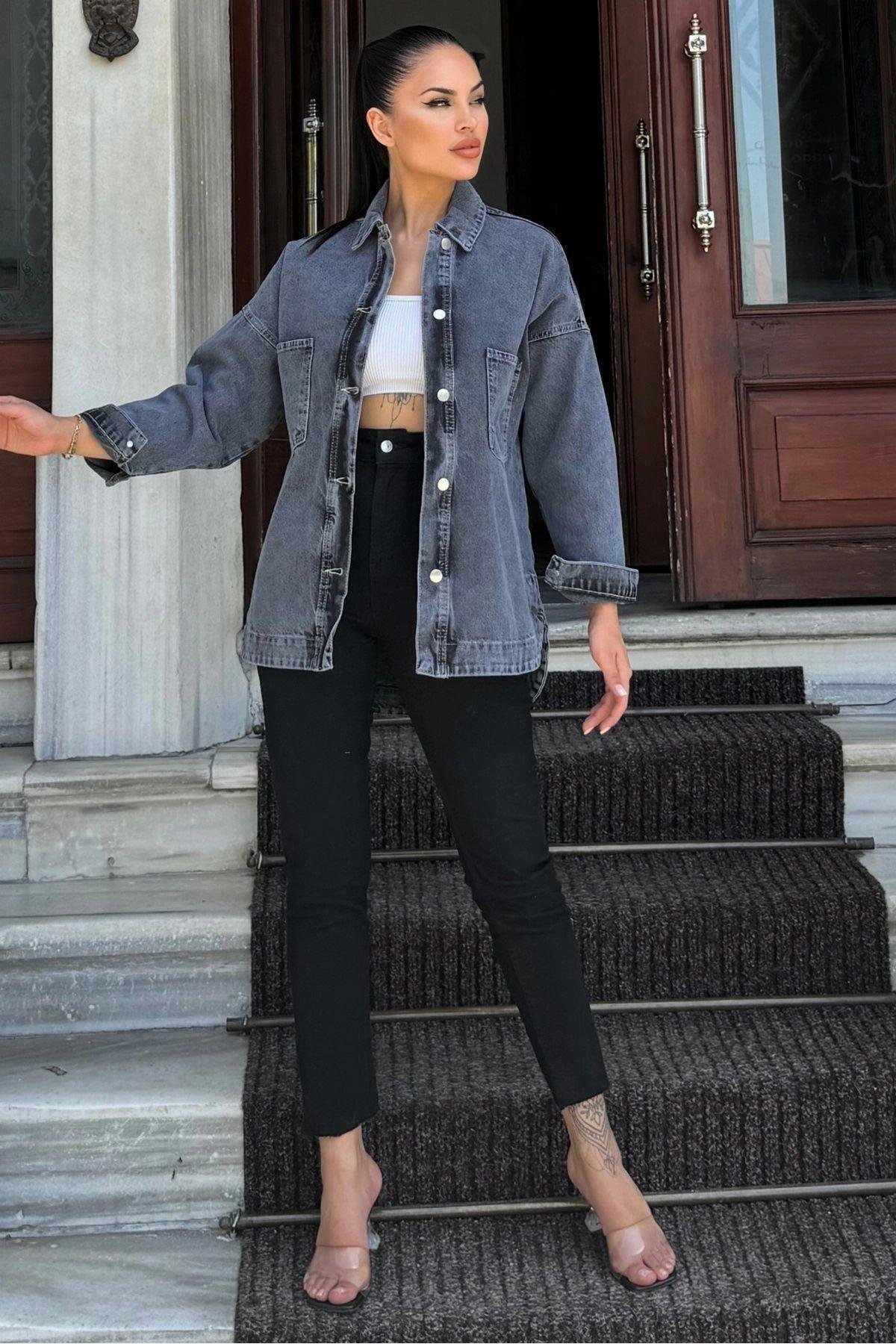 Kadın Oversize Ceket - 700-KT0089