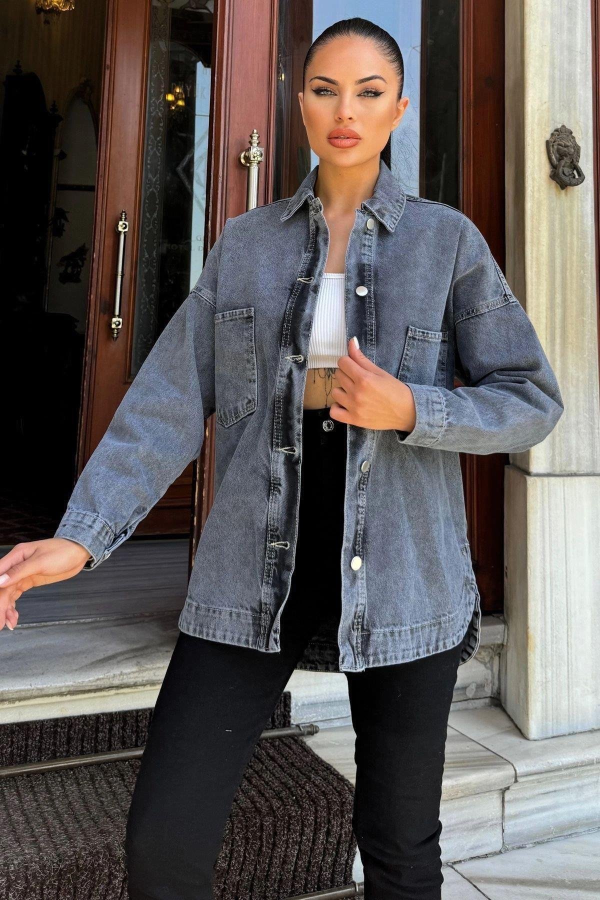Kadın Oversize Ceket - 700-KT0089