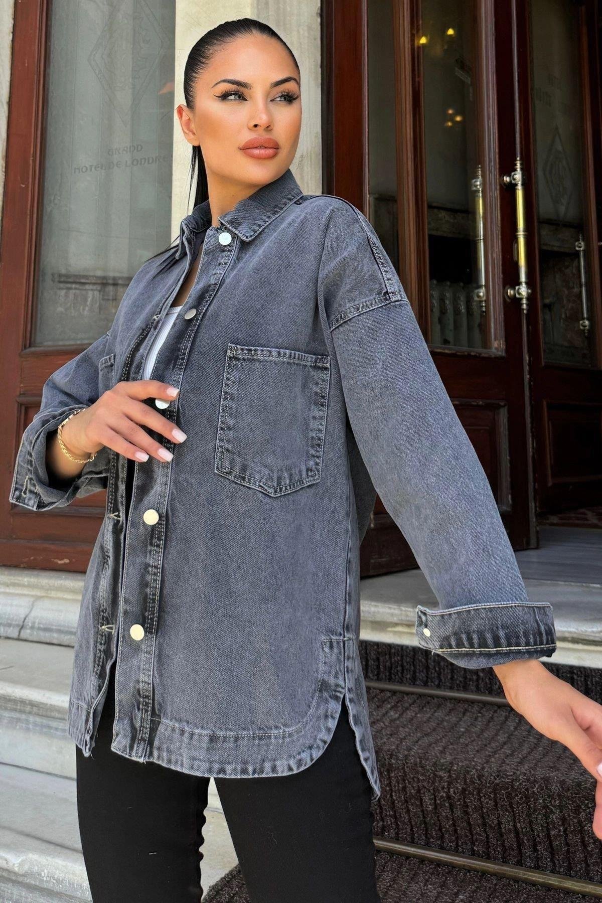 Kadın Oversize Ceket - 700-KT0089