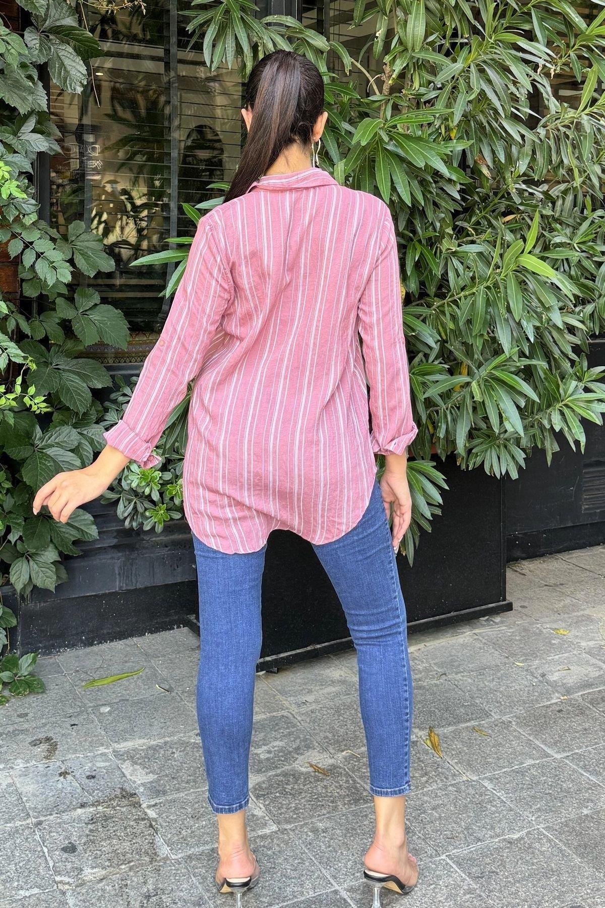 Kadın Pembe Gömlek - 700-3266