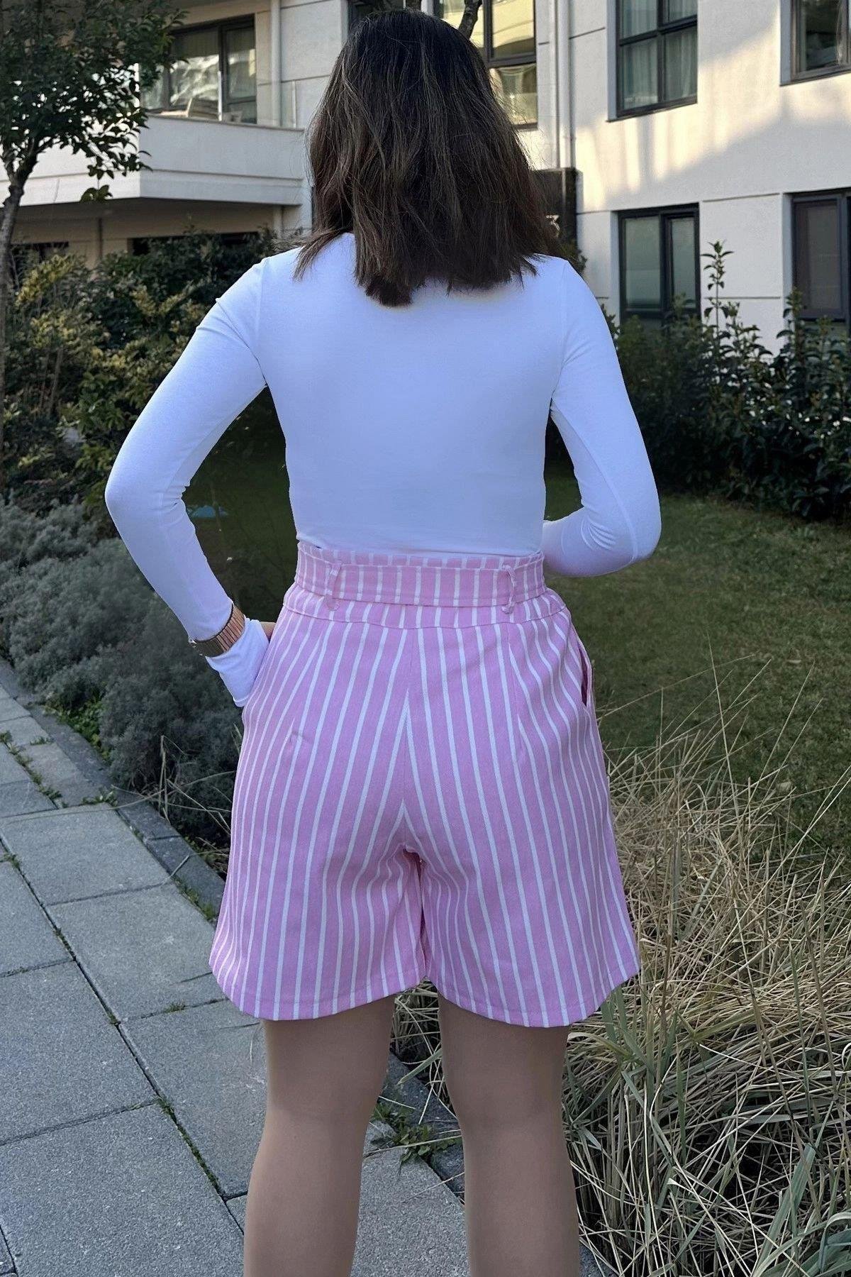 Kadın Pempe Gabardin Şort - 700-3562