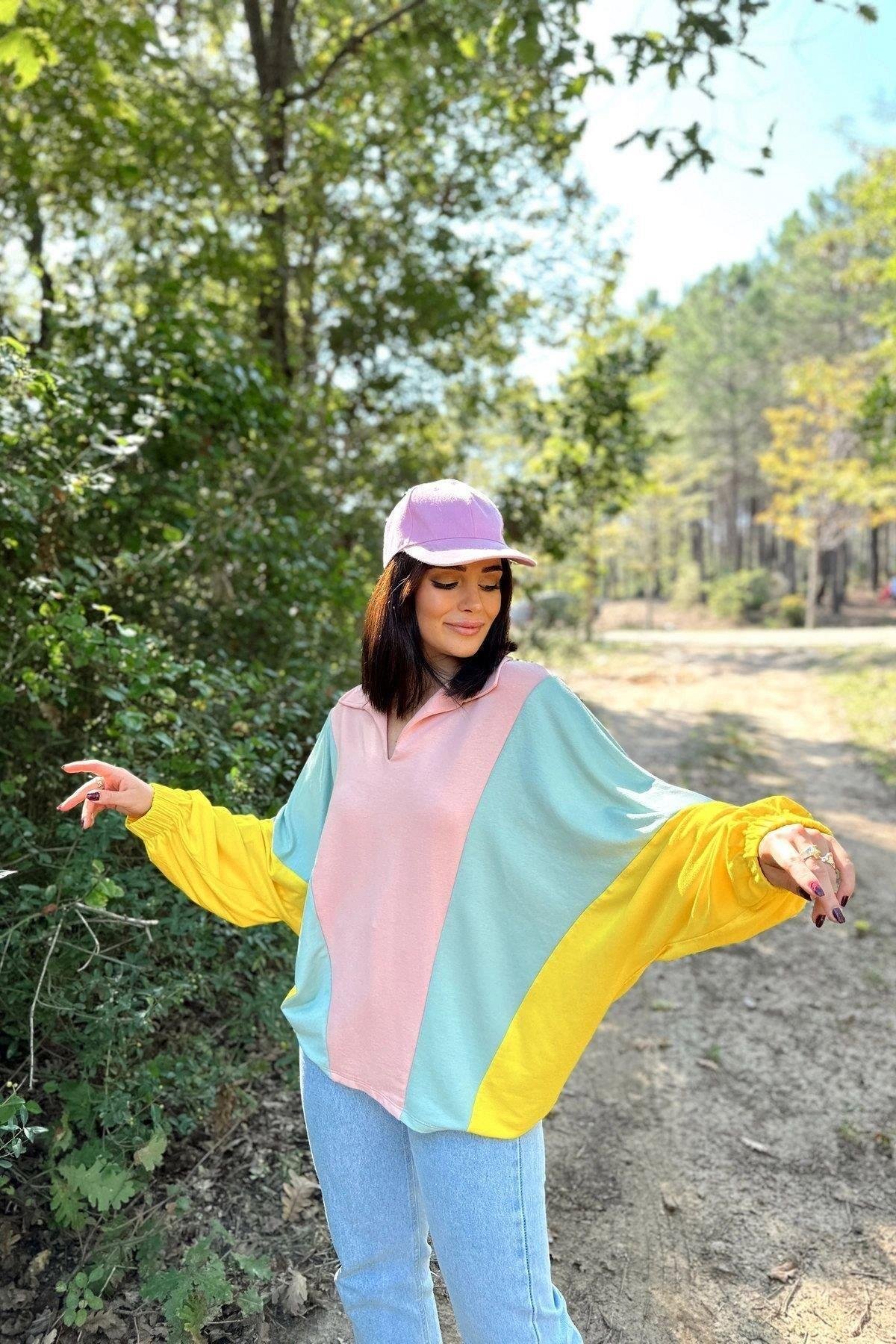 Kadın Salaş Sweatshirt - 700-3473