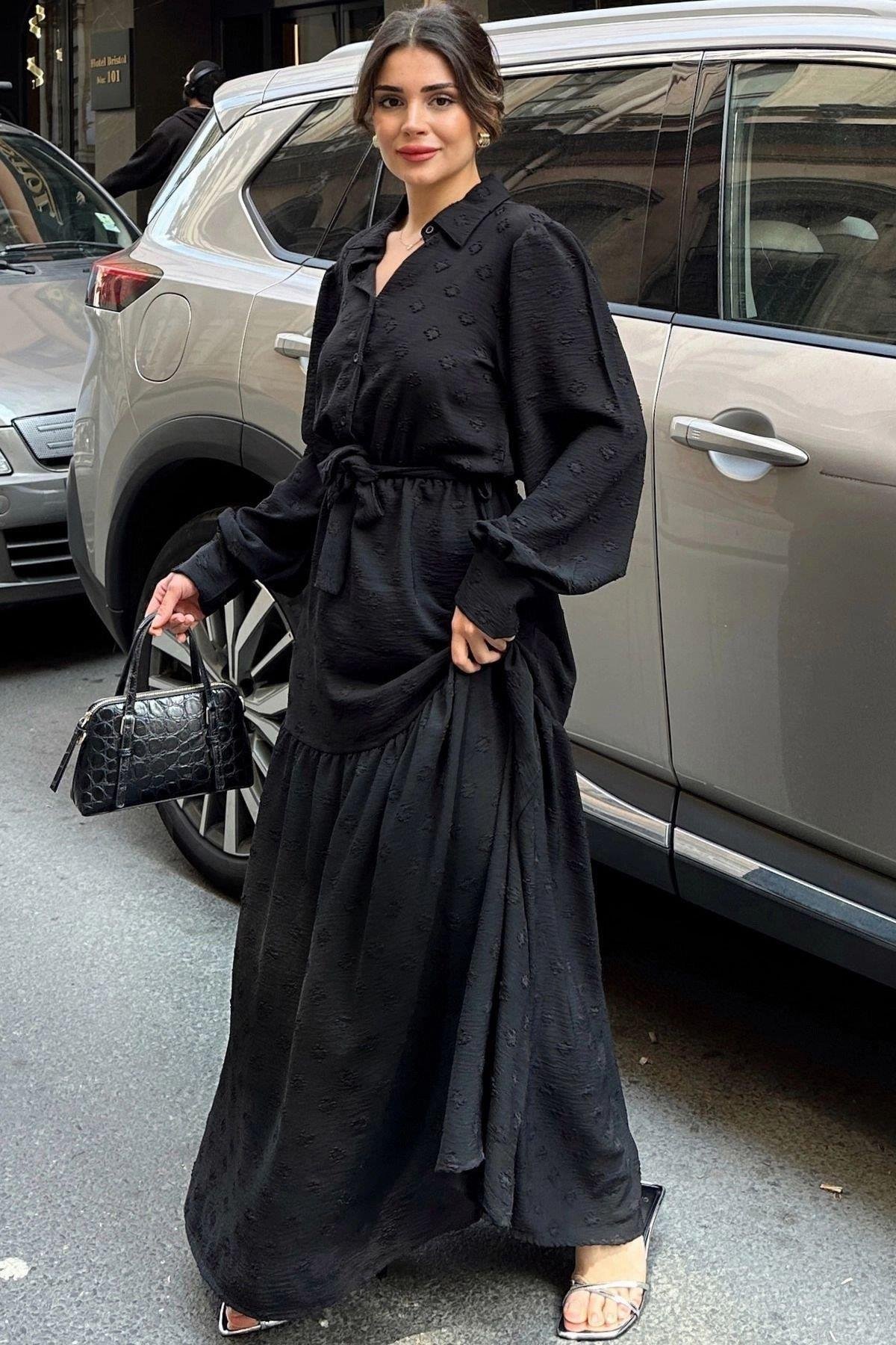 Kadın Siyah Elbise - 700-3550