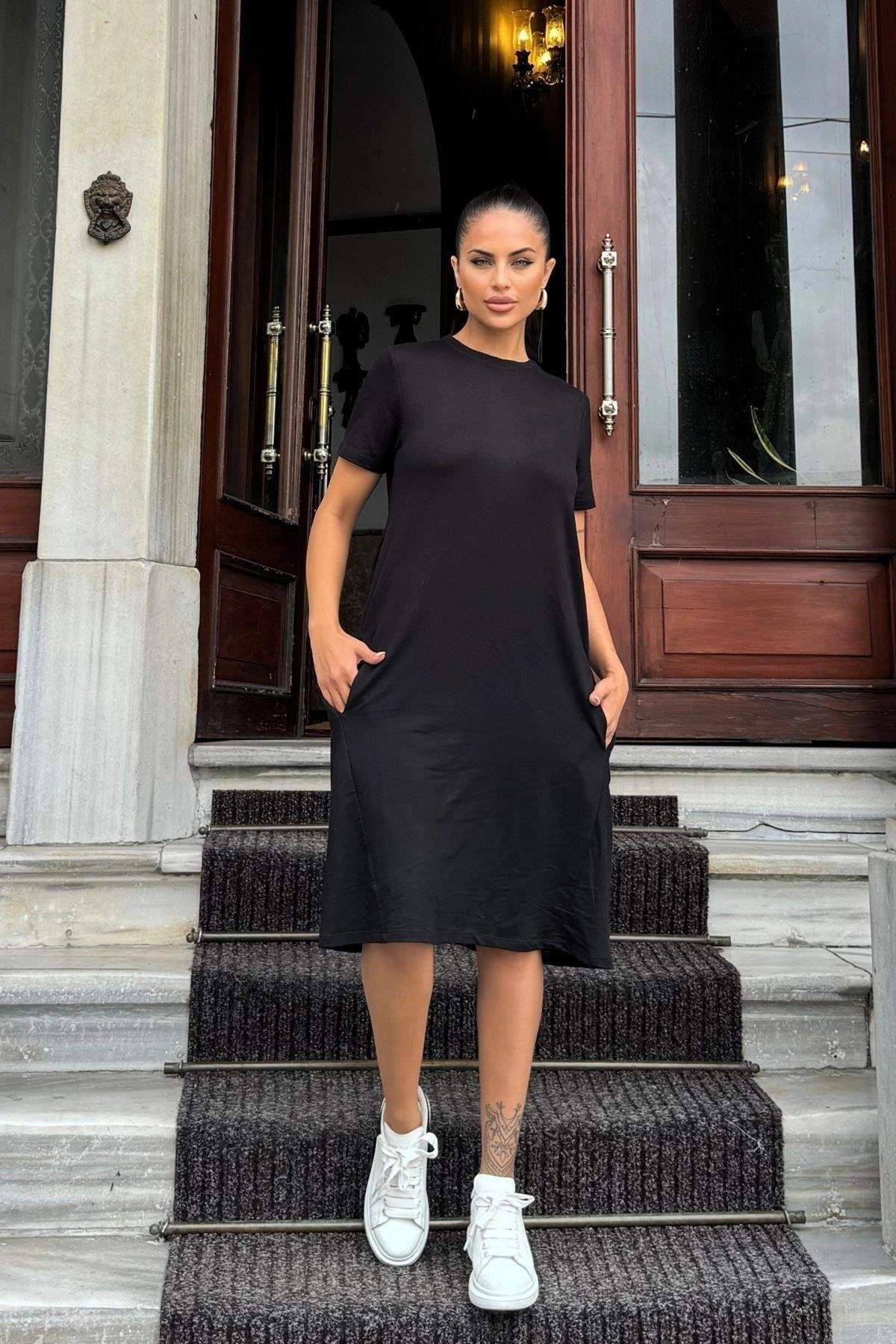 Kadın Siyah Elbise - 700-3614
