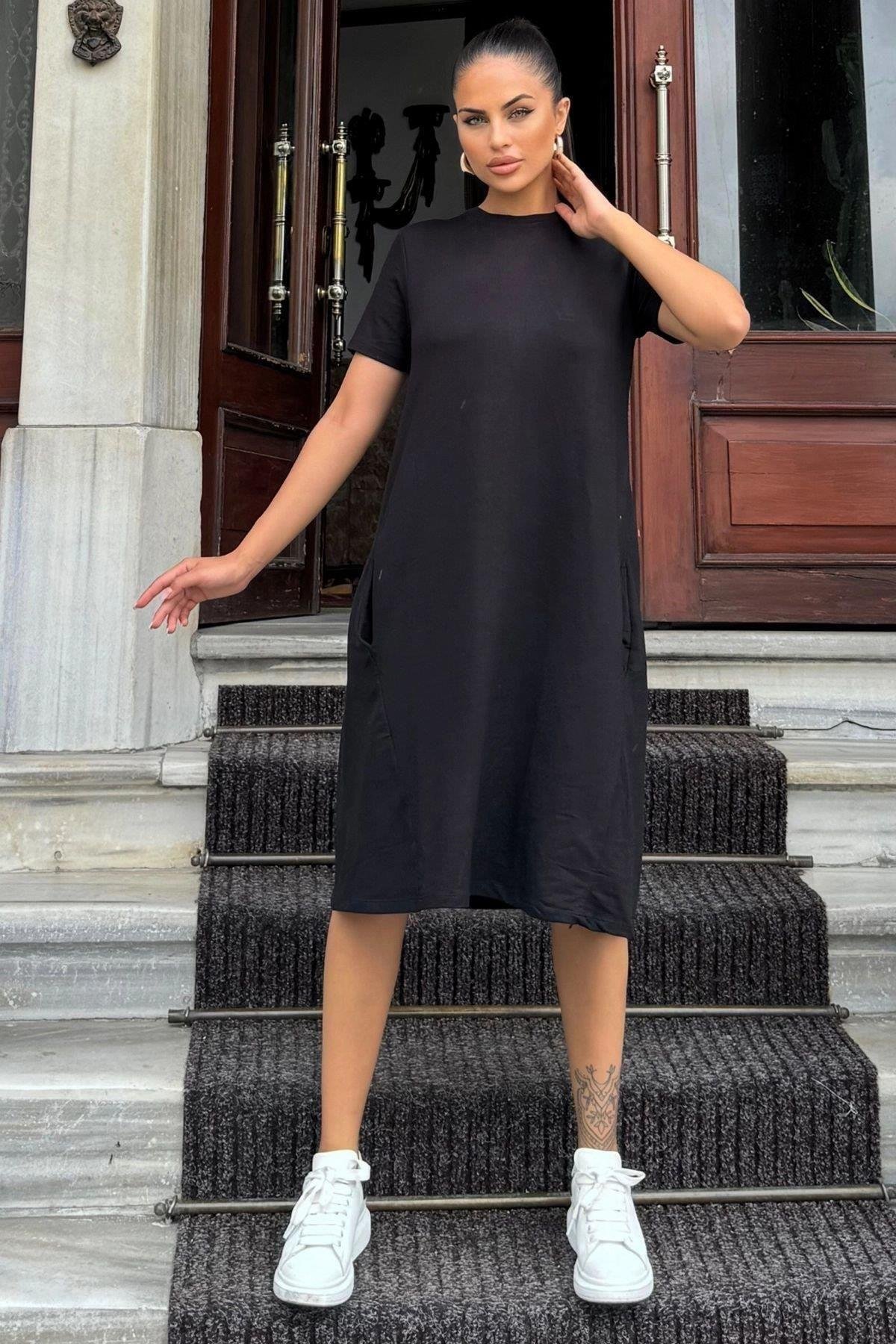 Kadın Siyah Elbise - 700-3614