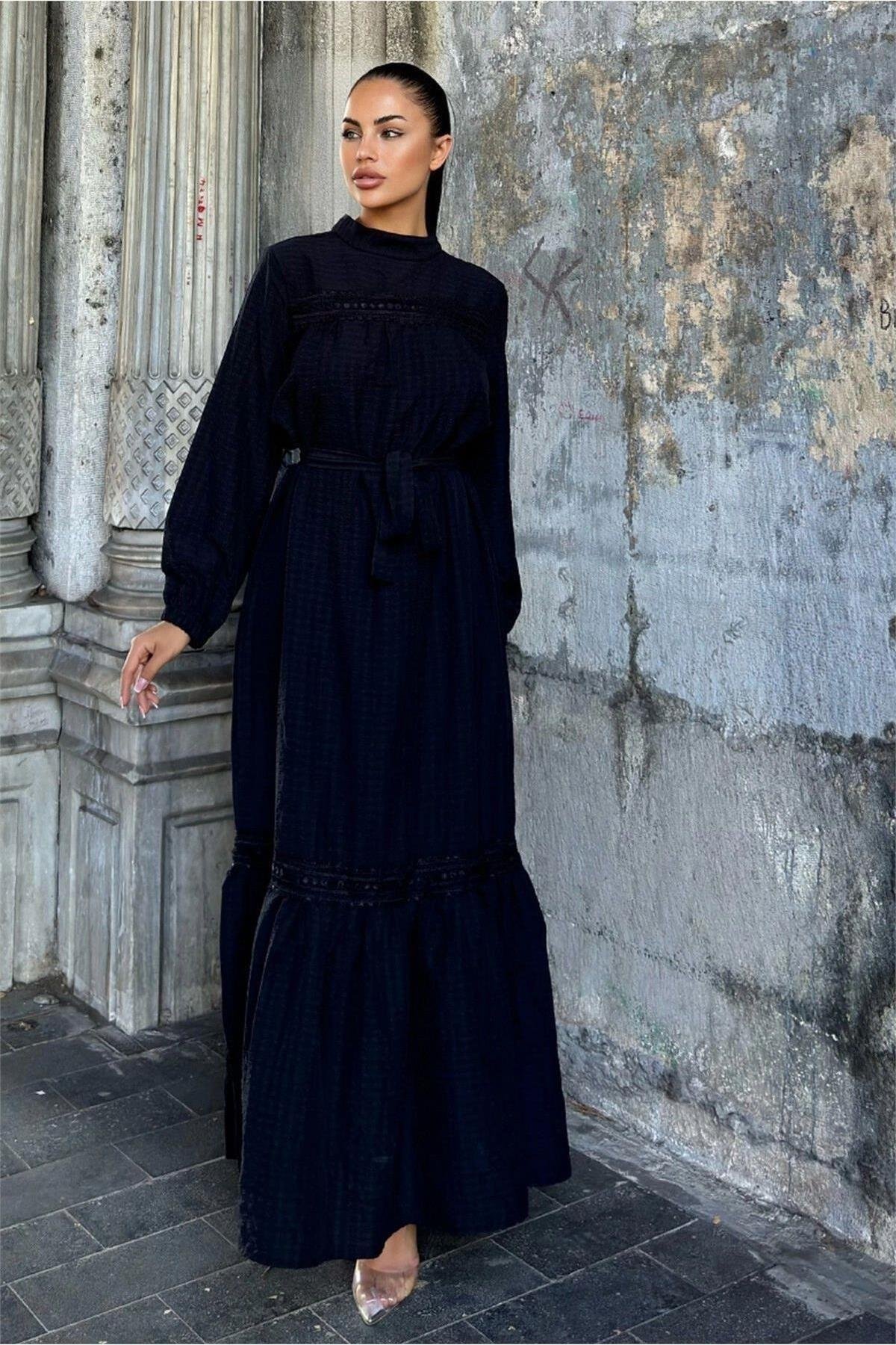 Kadın Siyah Elbise - 700-3617