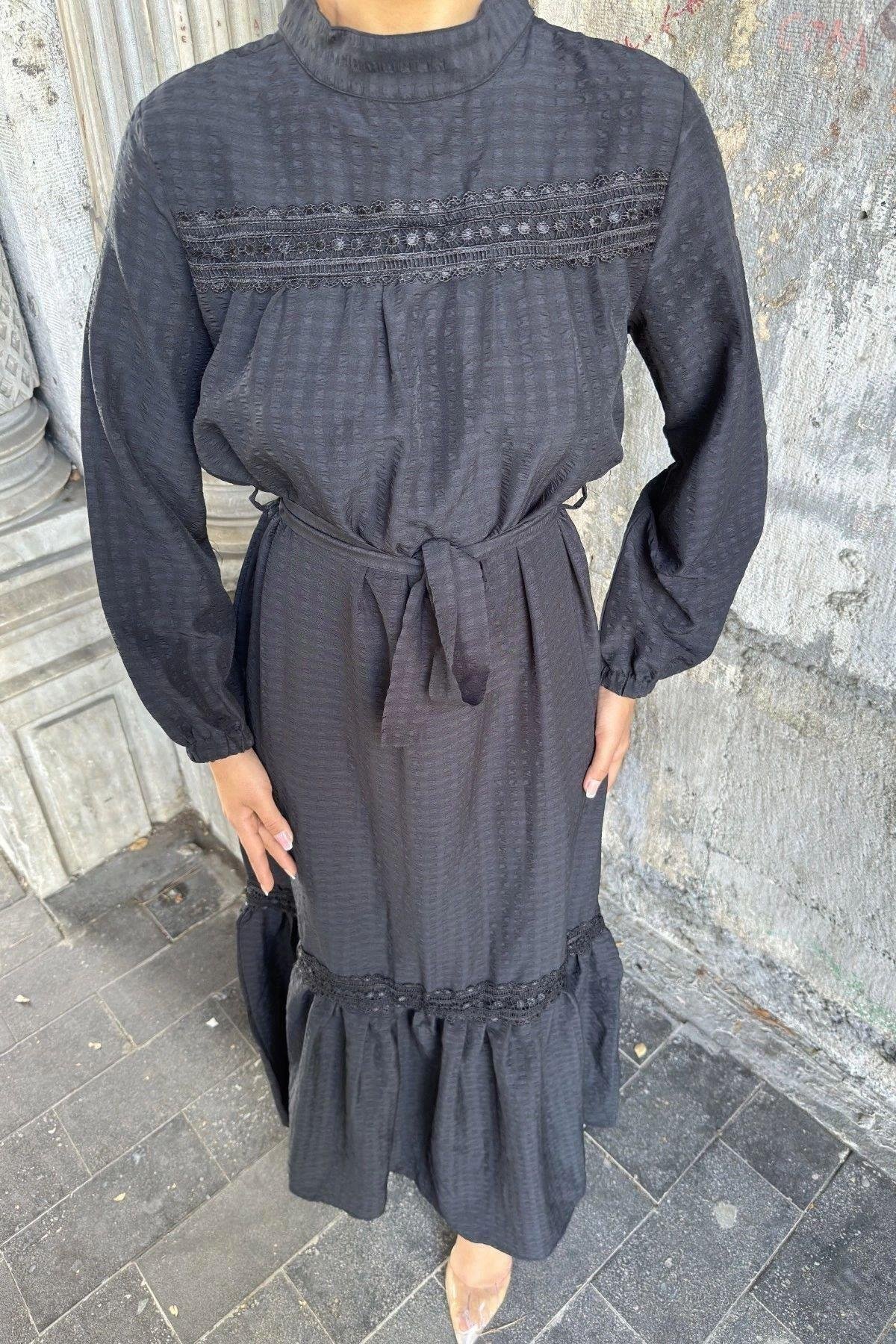 Kadın Siyah Elbise - 700-3617