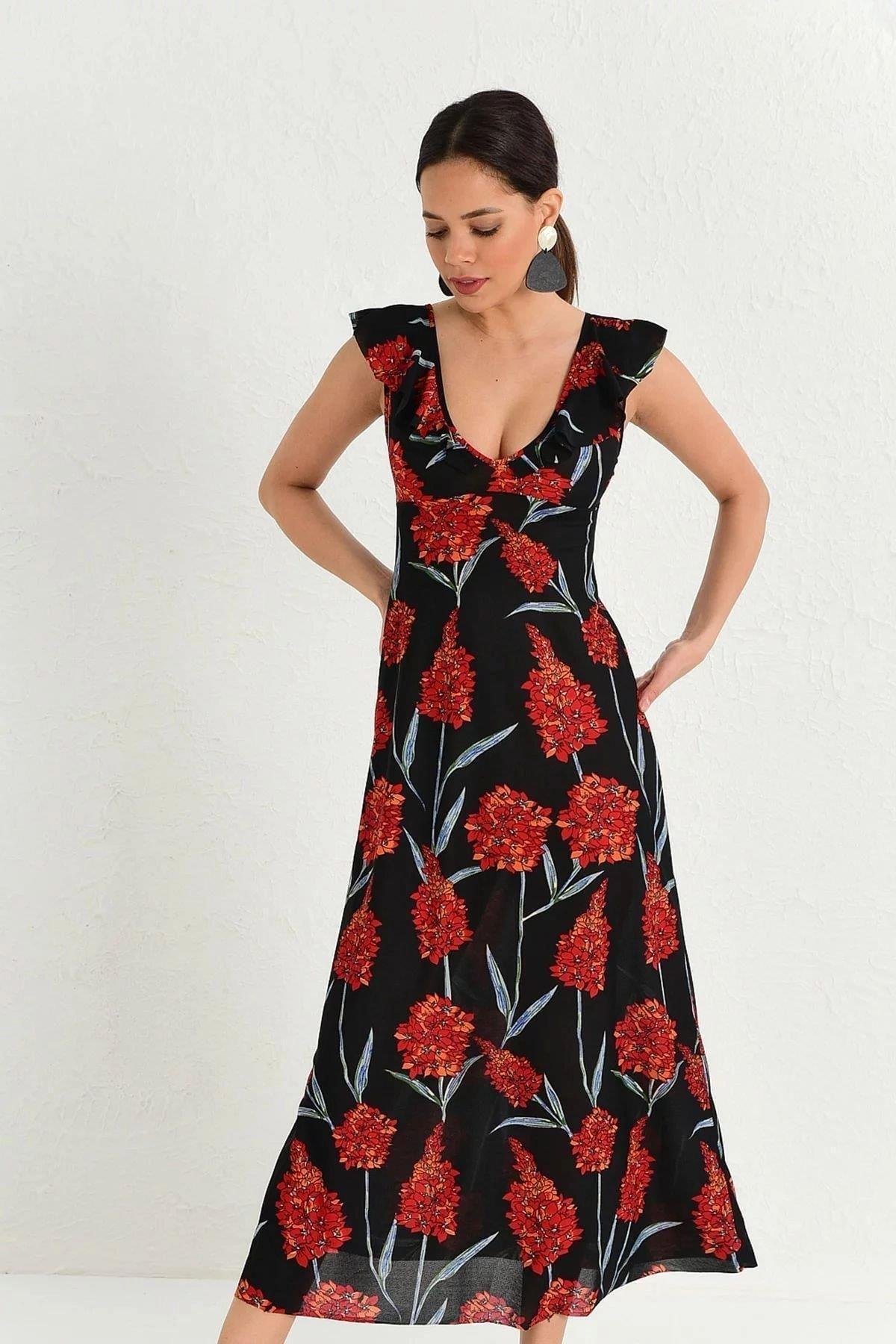 Kadın Siyah Elbise - 700-K5281