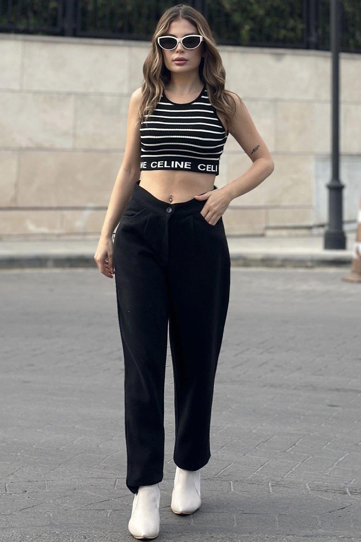 Kadın Siyah Pantolon - 700-3448