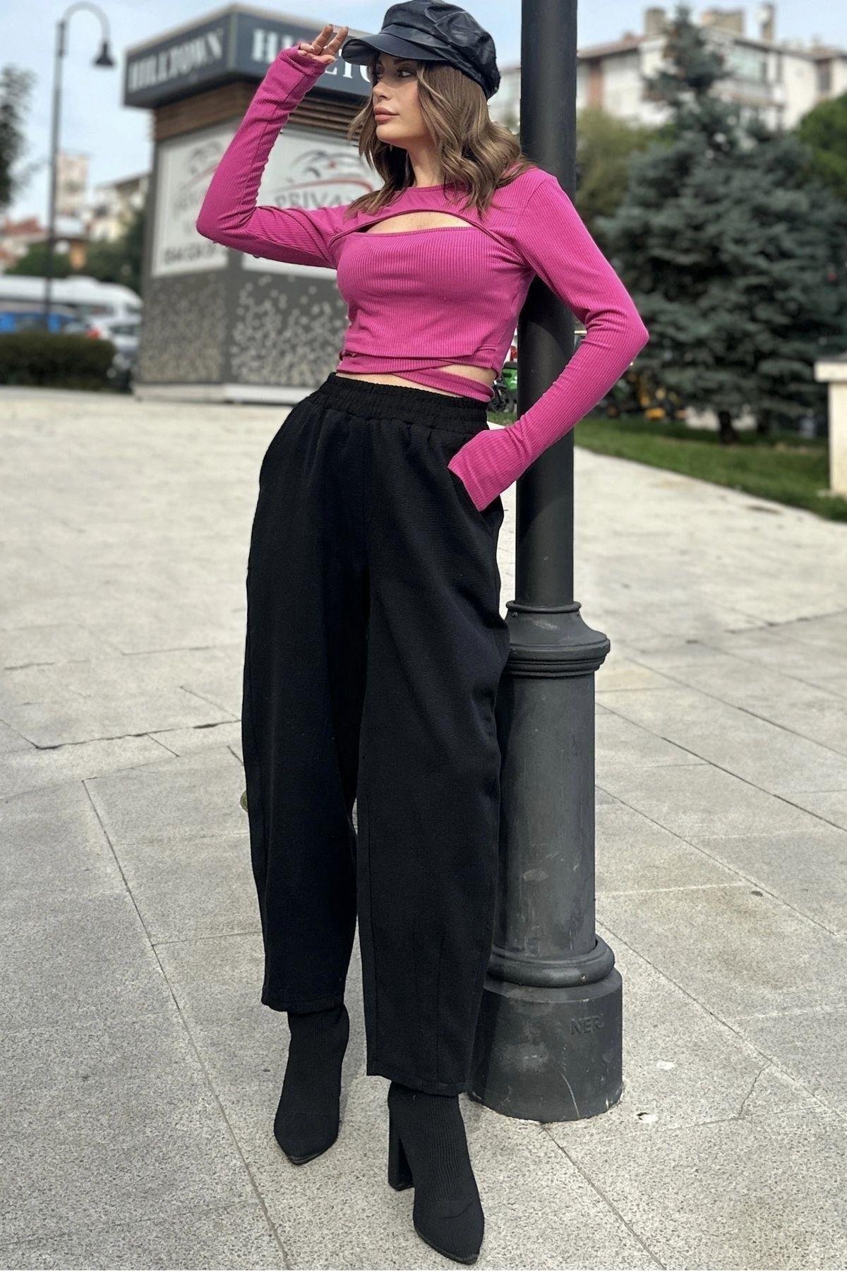 Kadın Siyah Pantolon - 700-3475