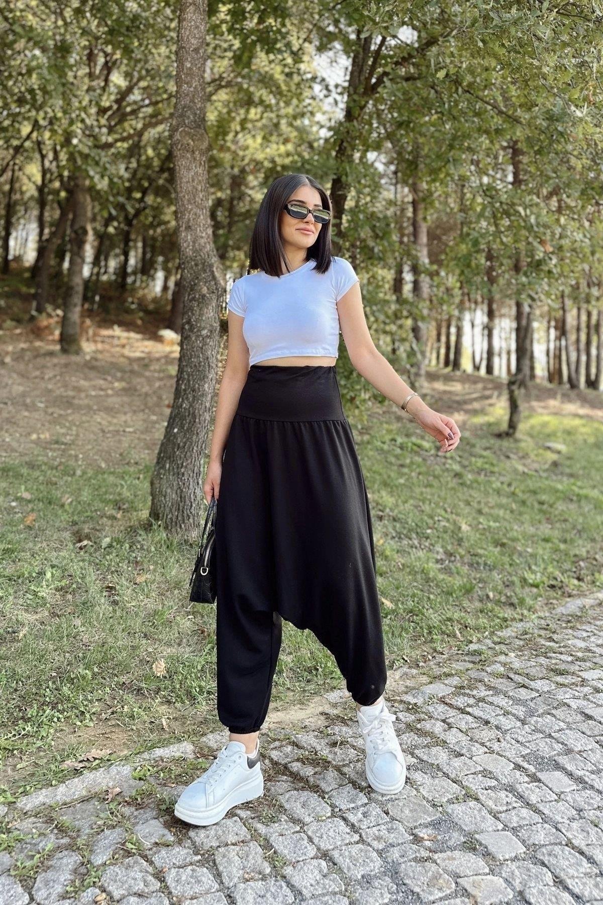 Kadın Siyah Şalvar - 700-3466
