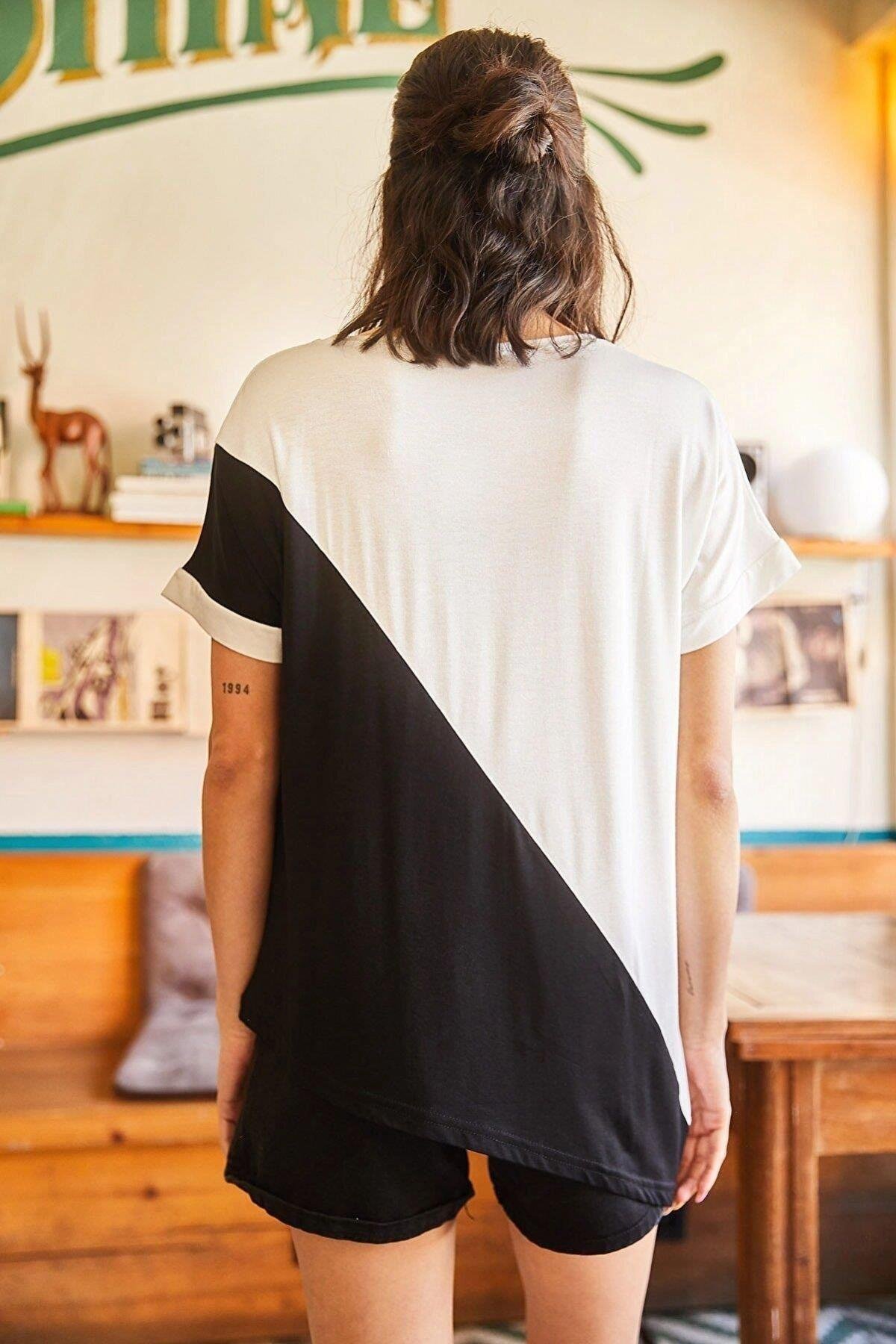 Kadın Siyah T-shirt - 700-K7169