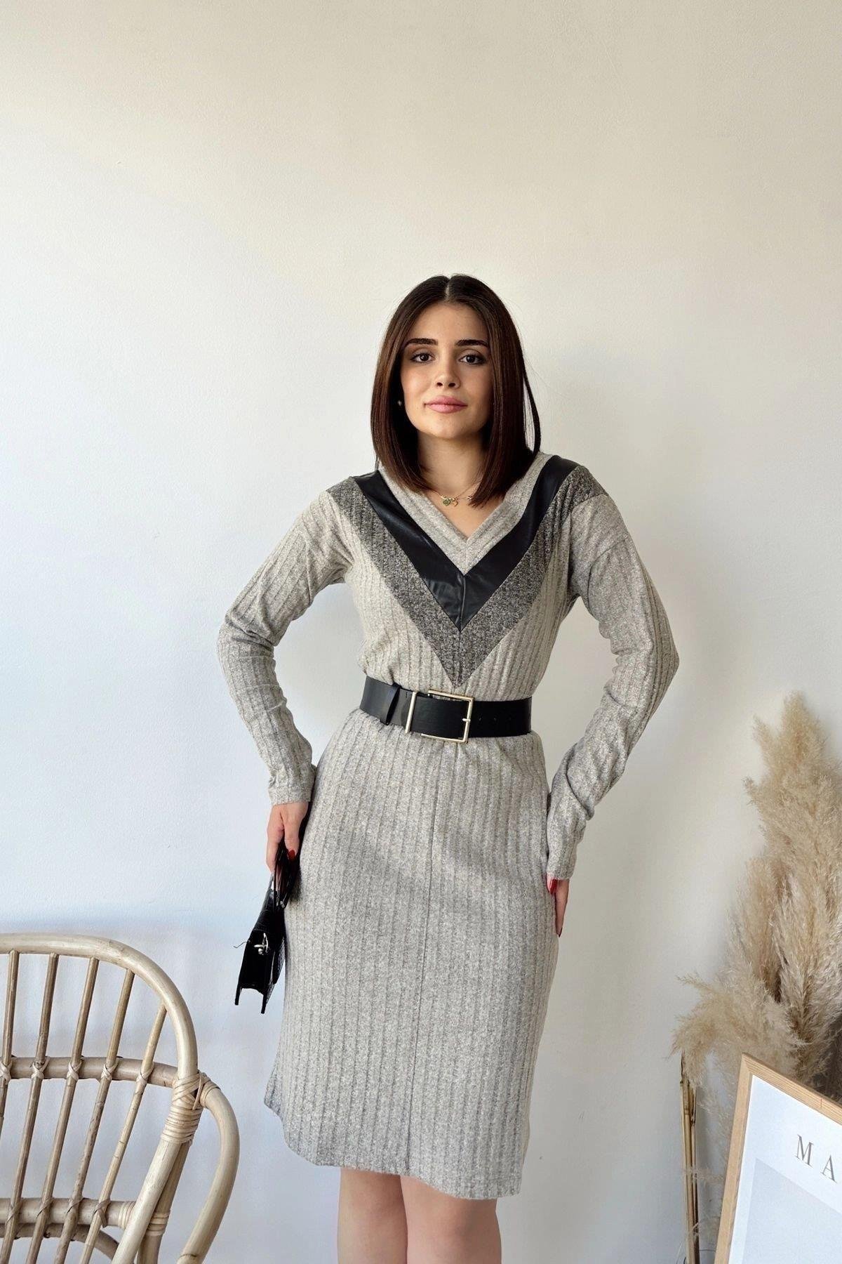 Kadın Triko Elbise - 700-2994