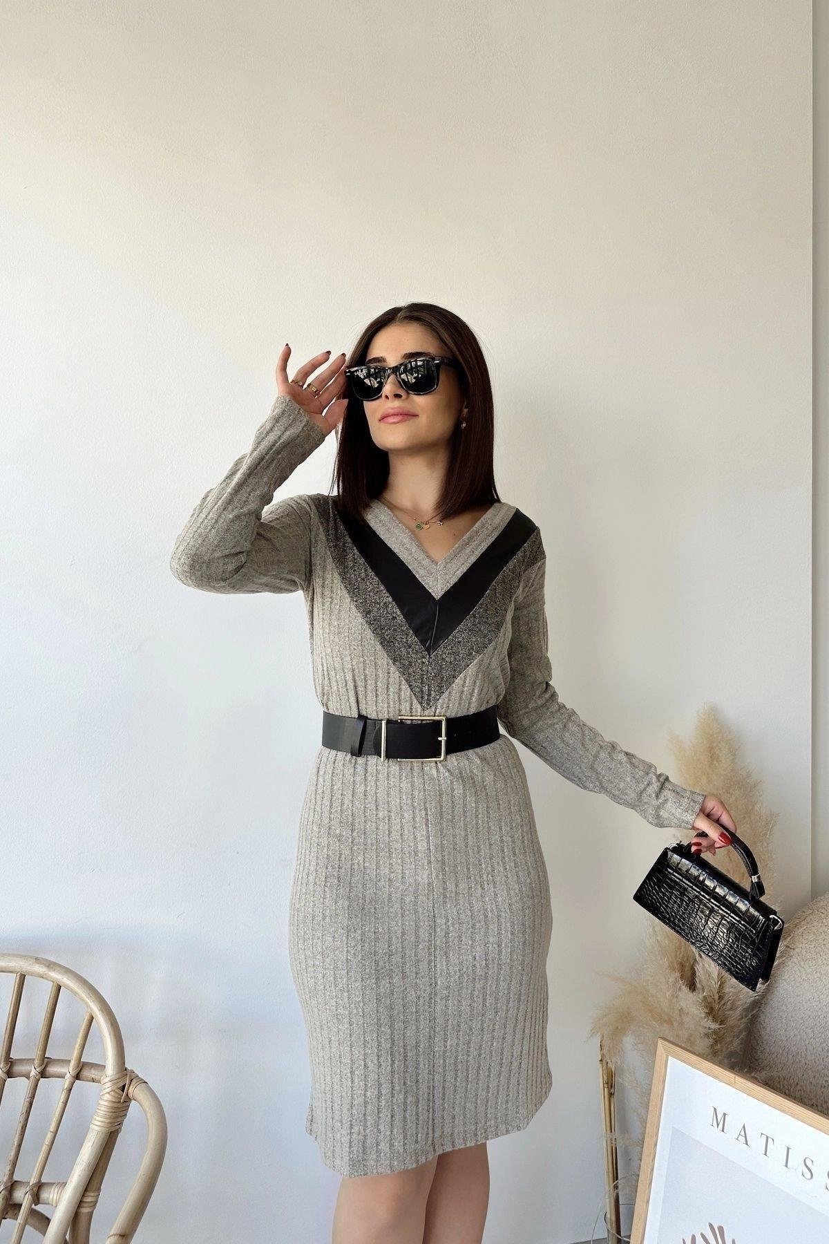 Kadın Triko Elbise - 700-2994