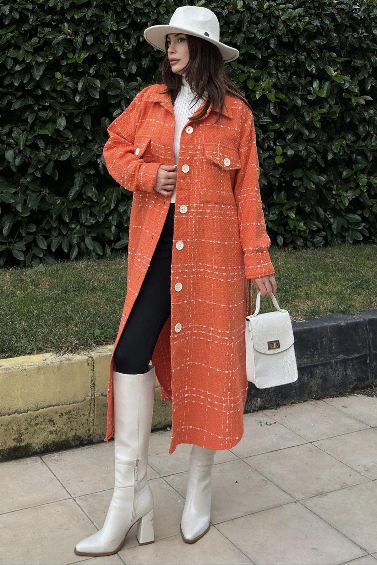 Kadın Turuncu Ceket - 700-3499