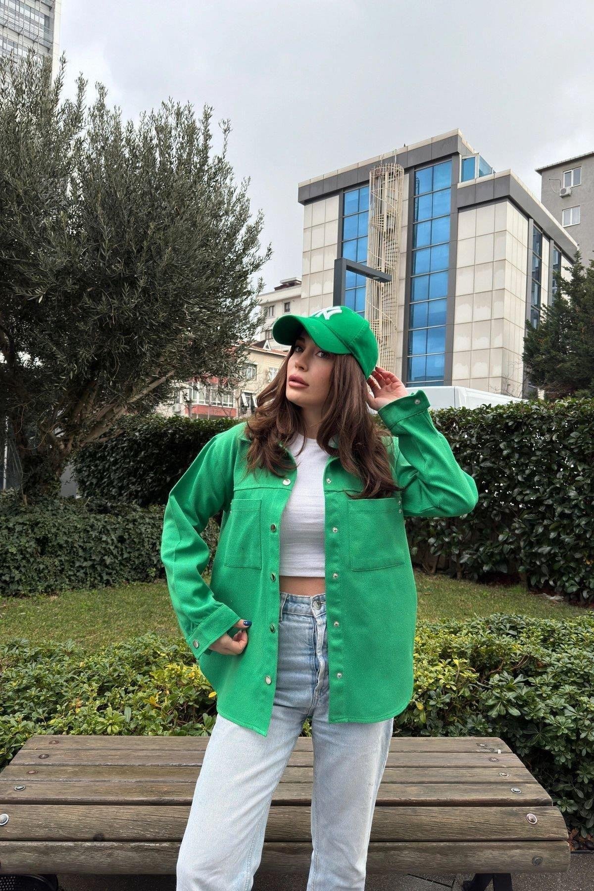 Kadın Yeşil Ceket - 700-3454