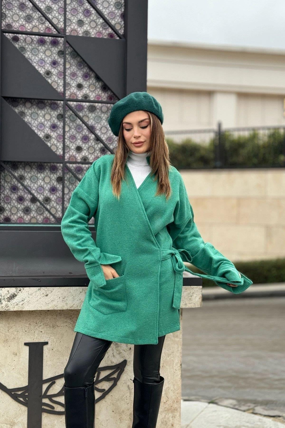 Kadın Yeşil Ceket - 700-3486