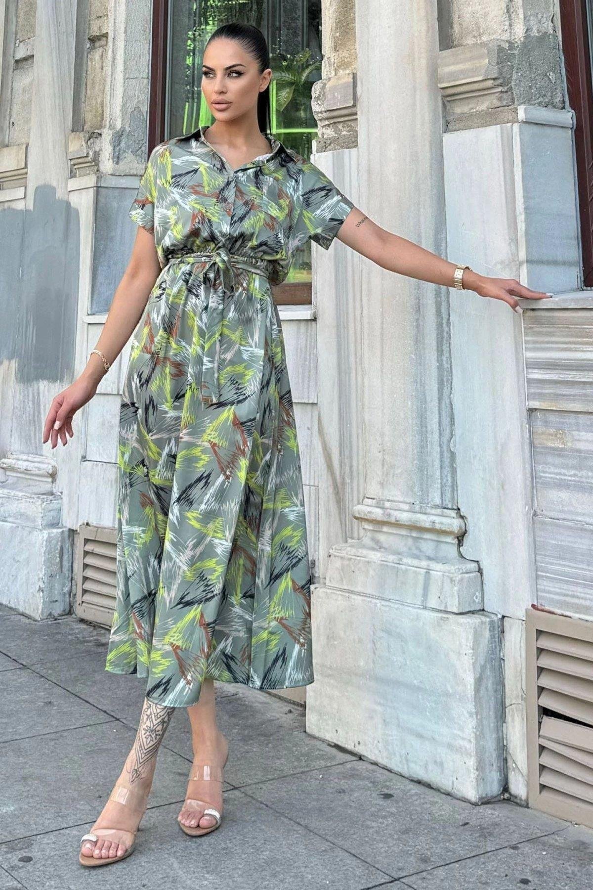 Kadın Yeşil Elbise - 700-3232