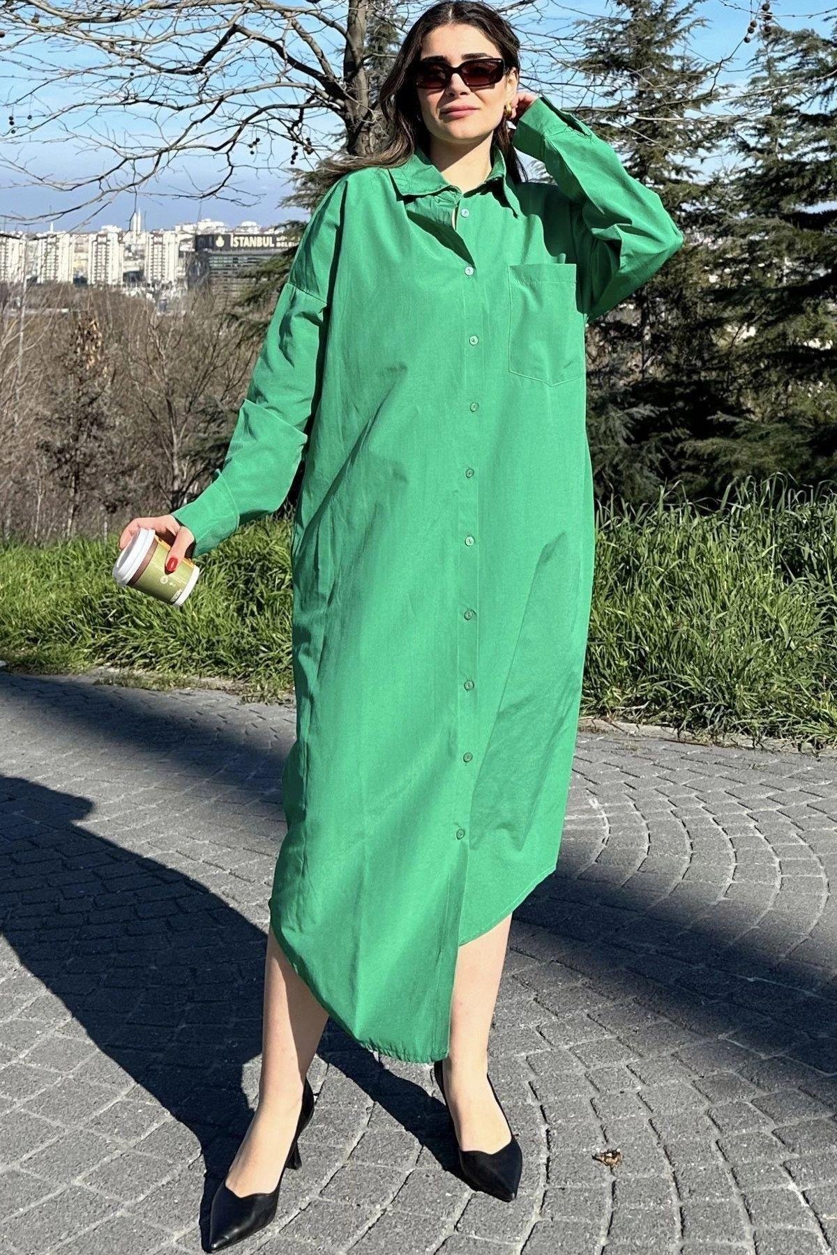 Kadın Yeşil Elbise - 700-3555