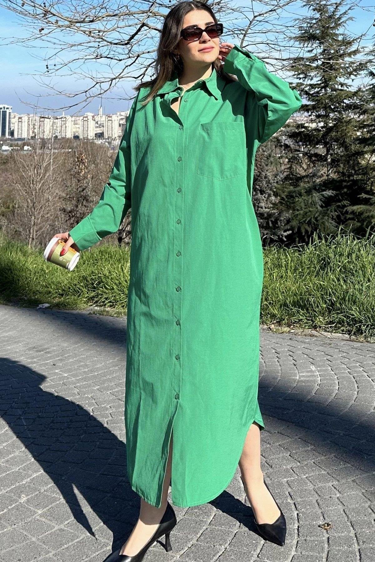 Kadın Yeşil Elbise - 700-3555