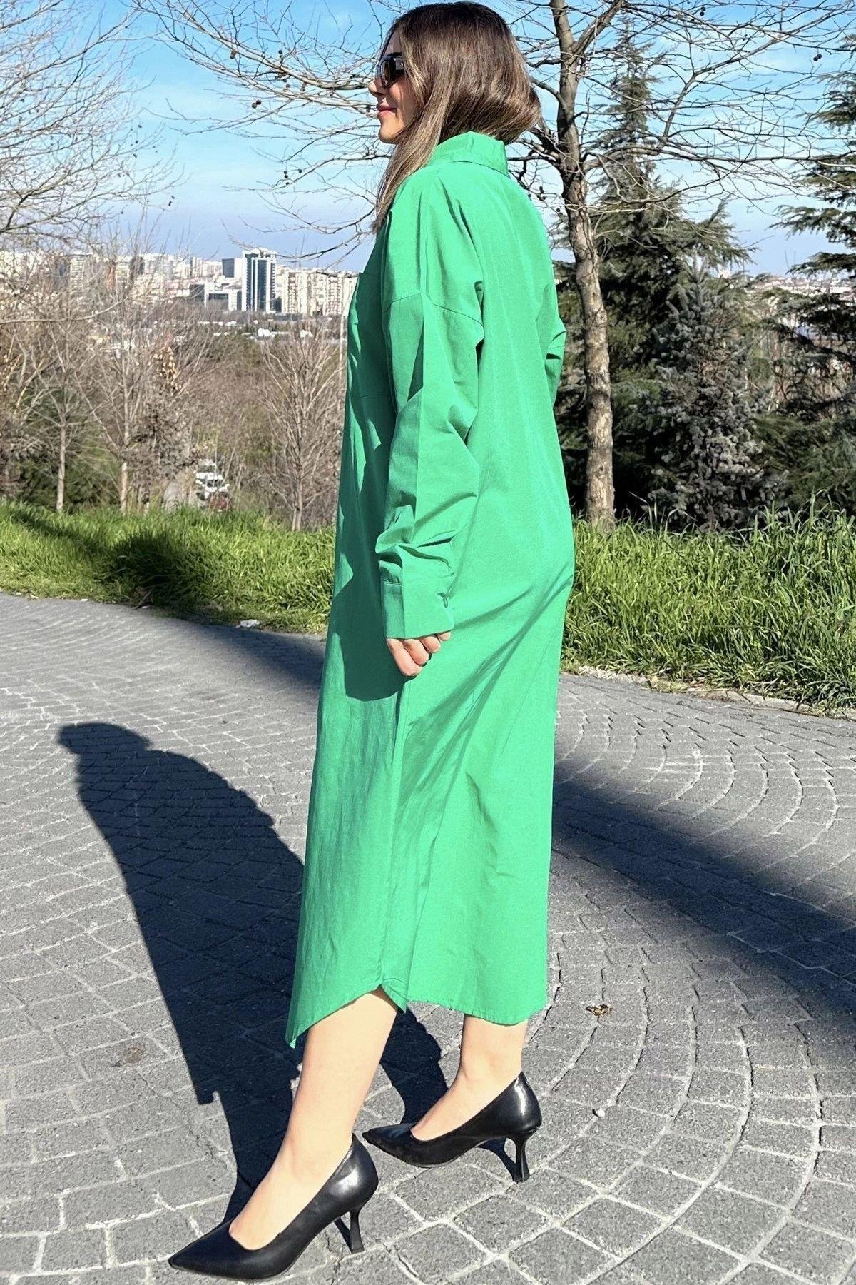 Kadın Yeşil Elbise - 700-3555