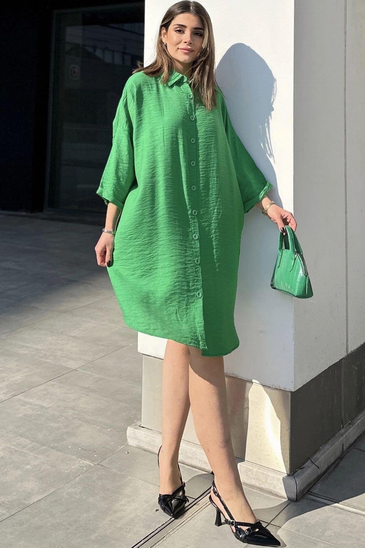 Kadın Yeşil Elbise - 700-3582