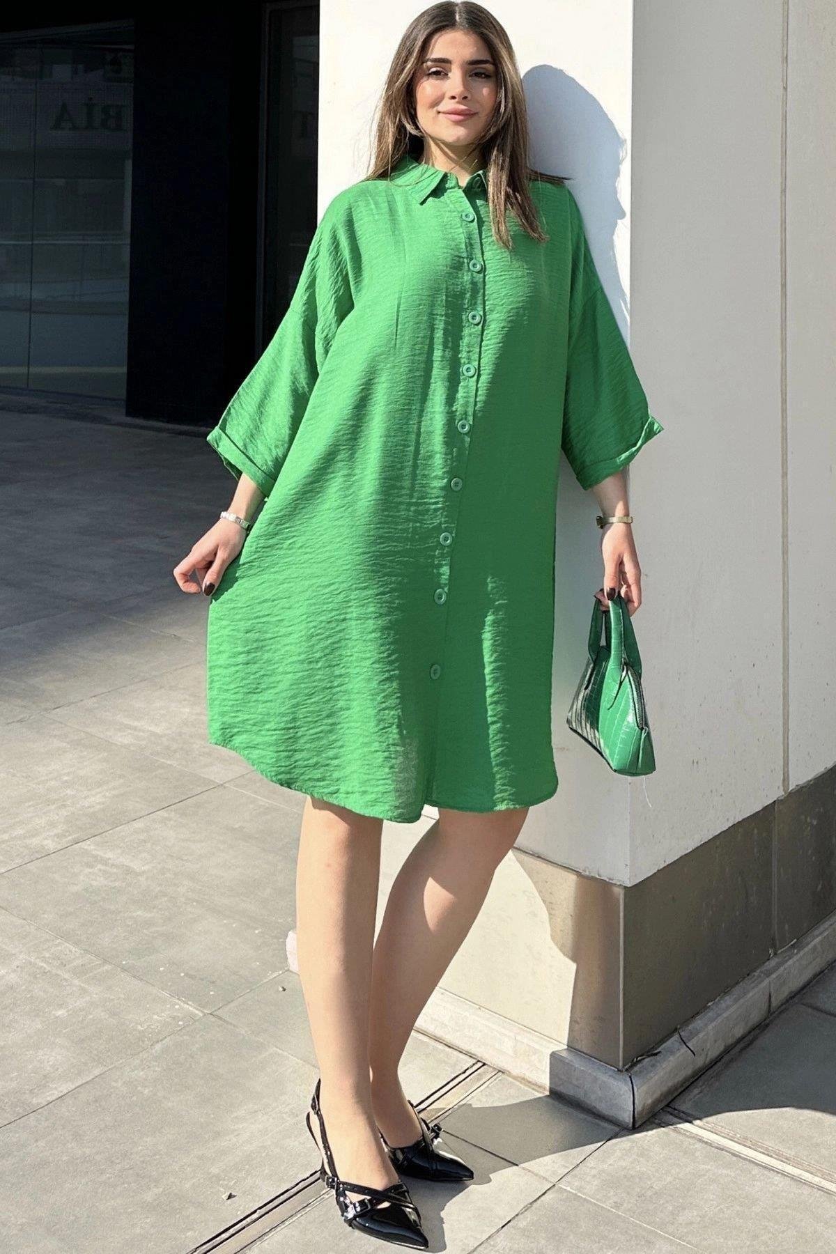 Kadın Yeşil Elbise - 700-3582