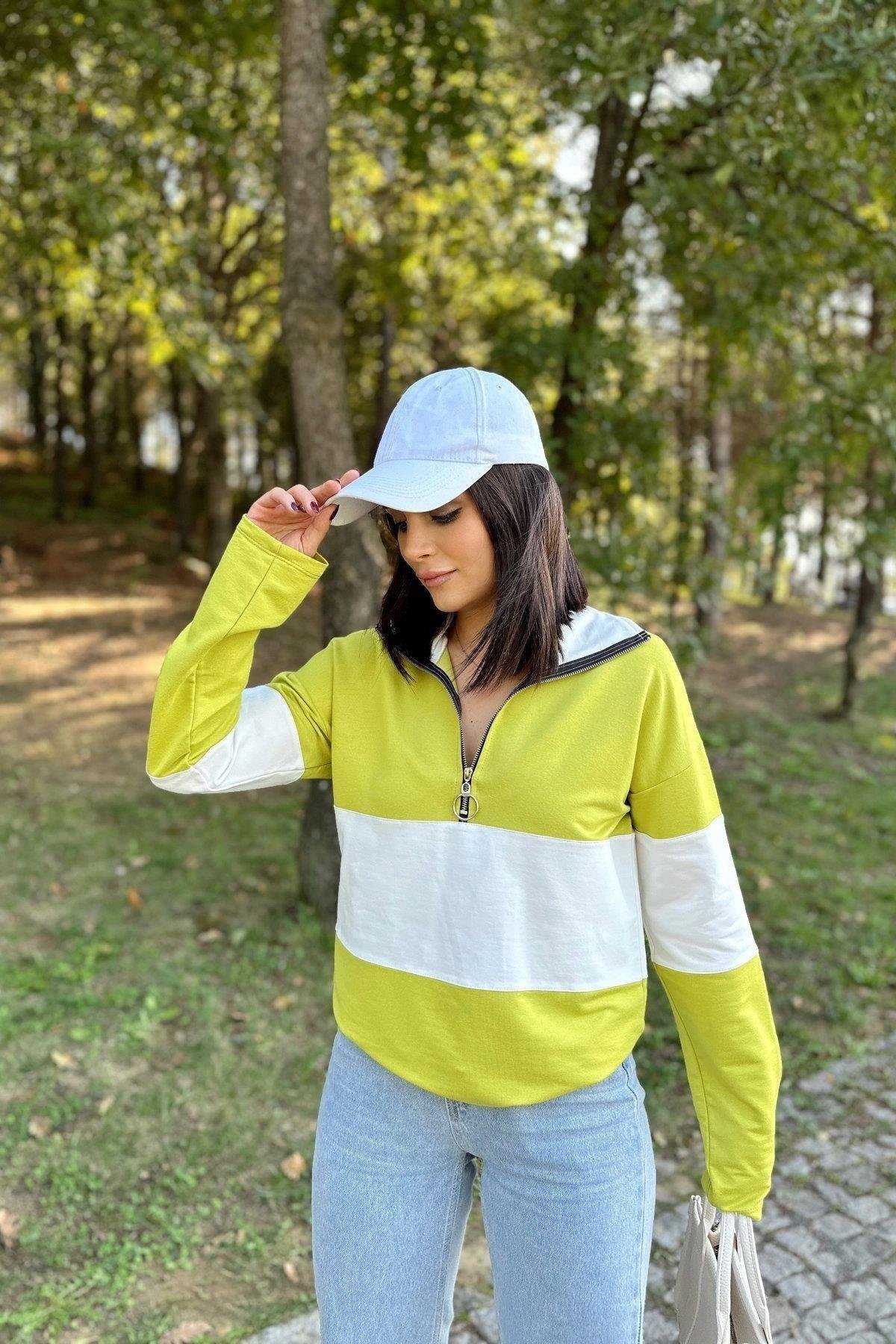 Kadın Yeşil Sweatshirt - 700-3471