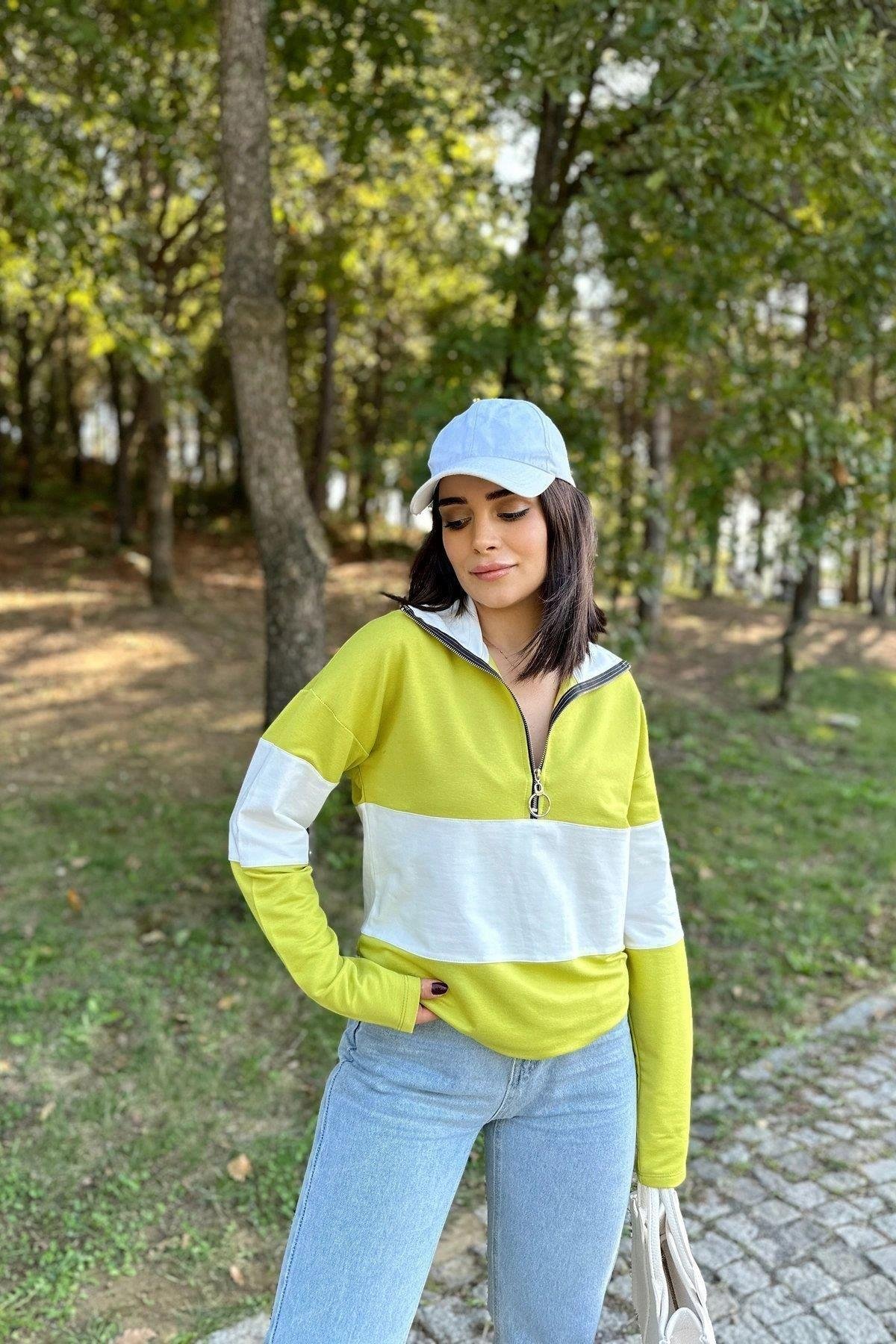 Kadın Yeşil Sweatshirt - 700-3471