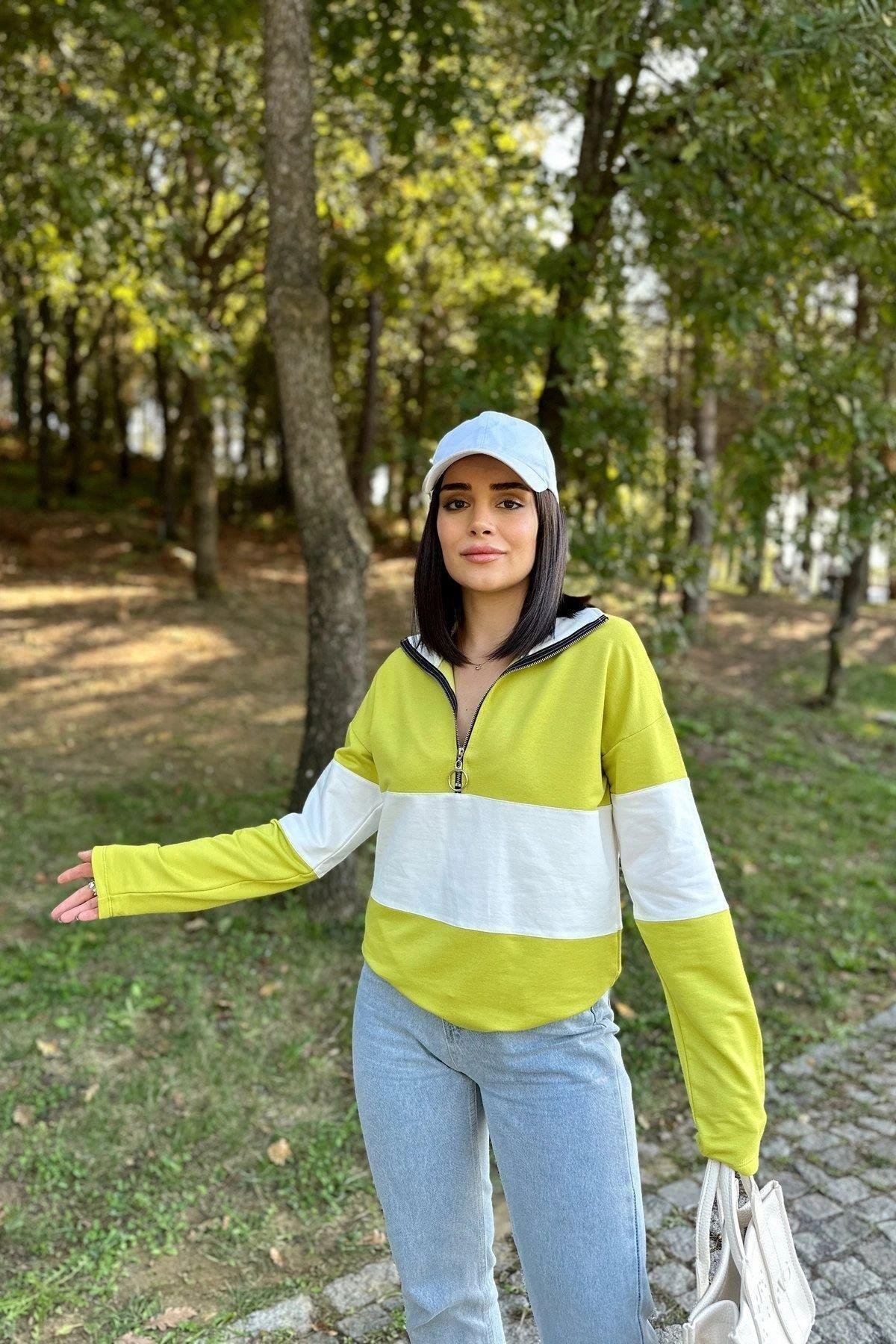 Kadın Yeşil Sweatshirt - 700-3471