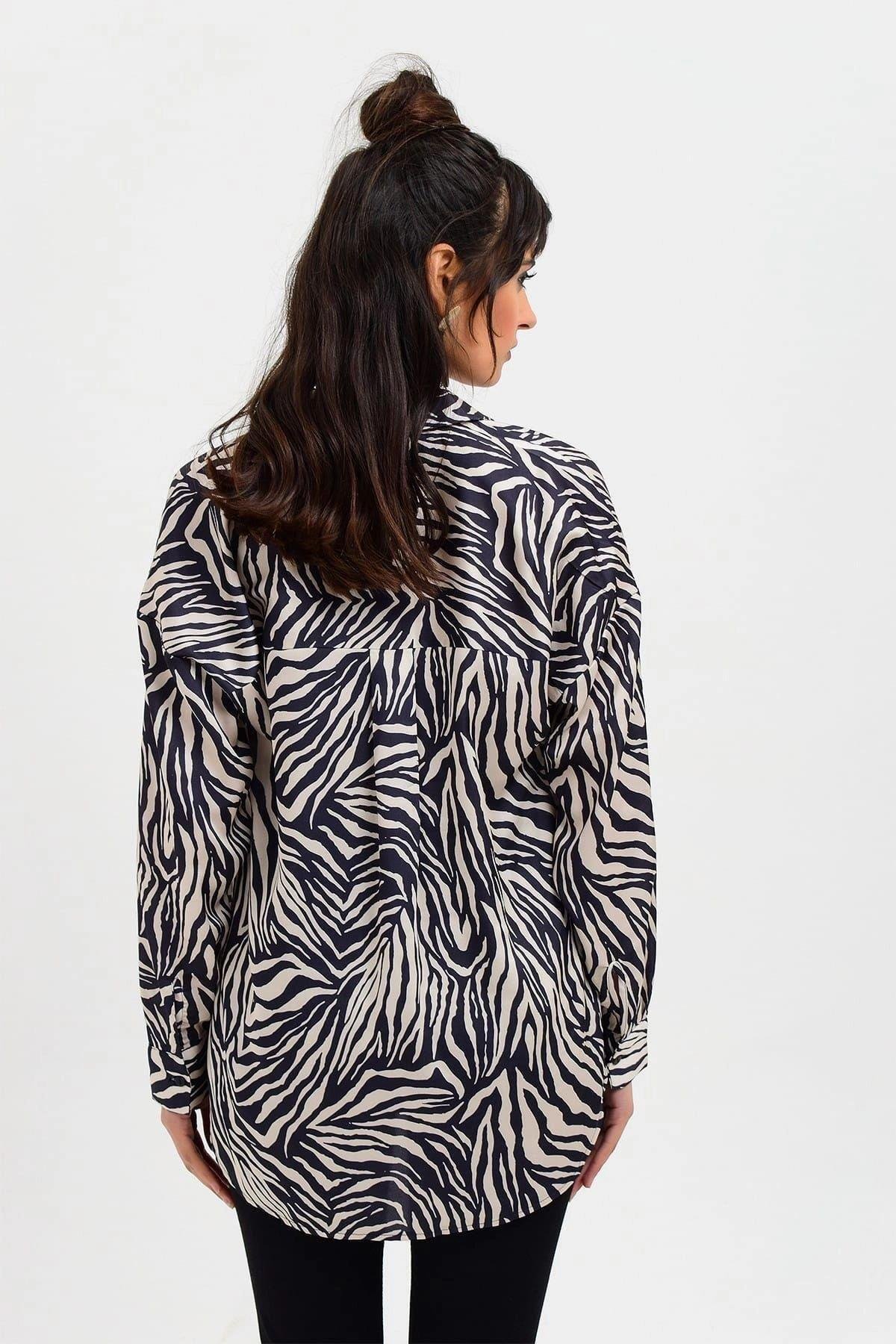 Kadın Zebra Gömlek - 700-K4552