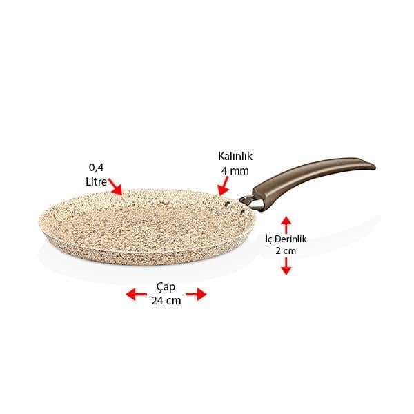 Creamy Granit 24 cm Krep Tavası