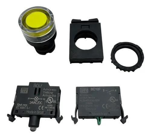 CSW-BFI3-10000000-FE26-3VF Işıklı Yaylı Buton 1NA 24DC / AC LED Sarı