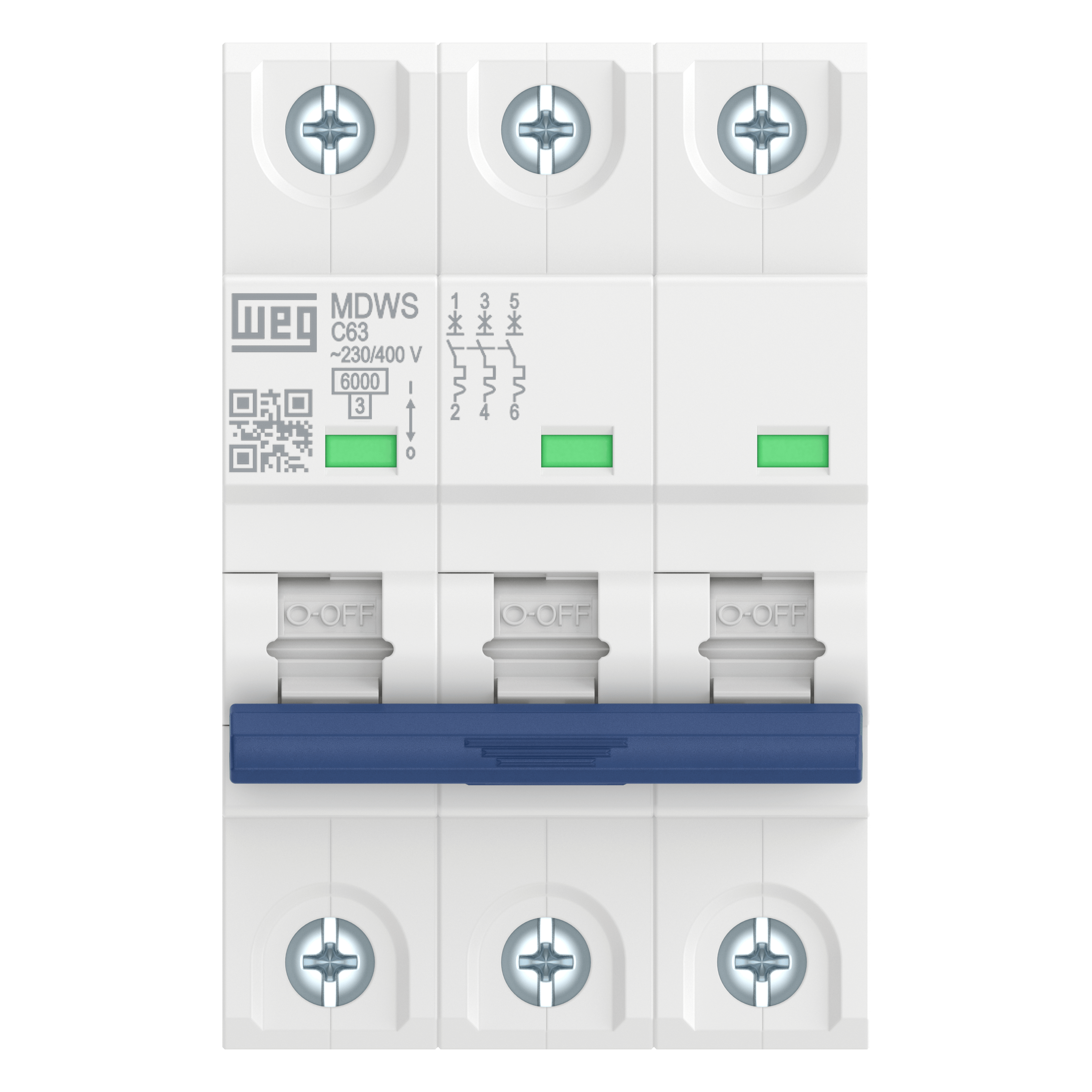 MDWS-C25-3 3P, 25A, C Eğrisi, 6kA Otomatik Sigorta