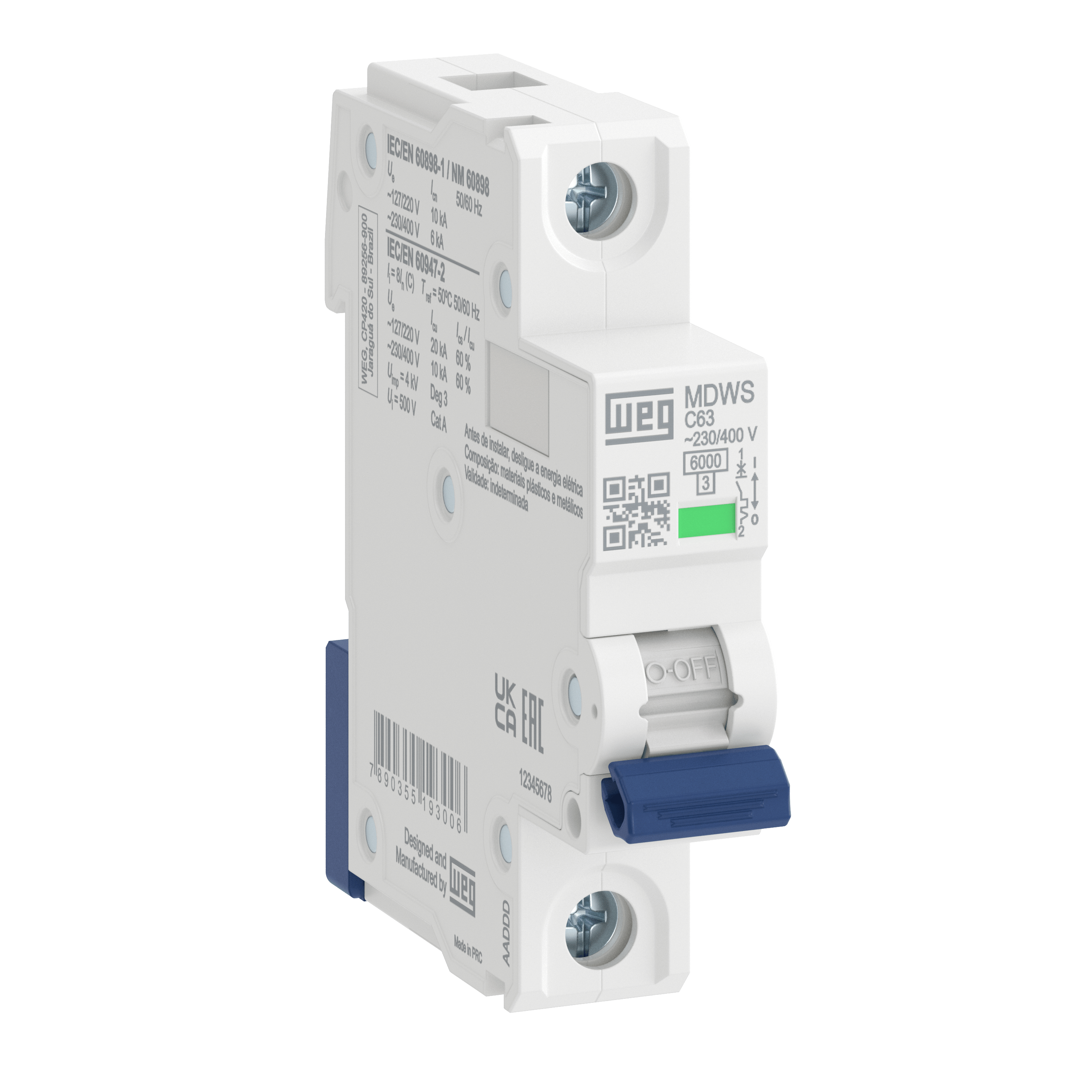 MDWS-C50-1 1P, 50A, C Eğrisi, 6kA Otomatik Sigorta