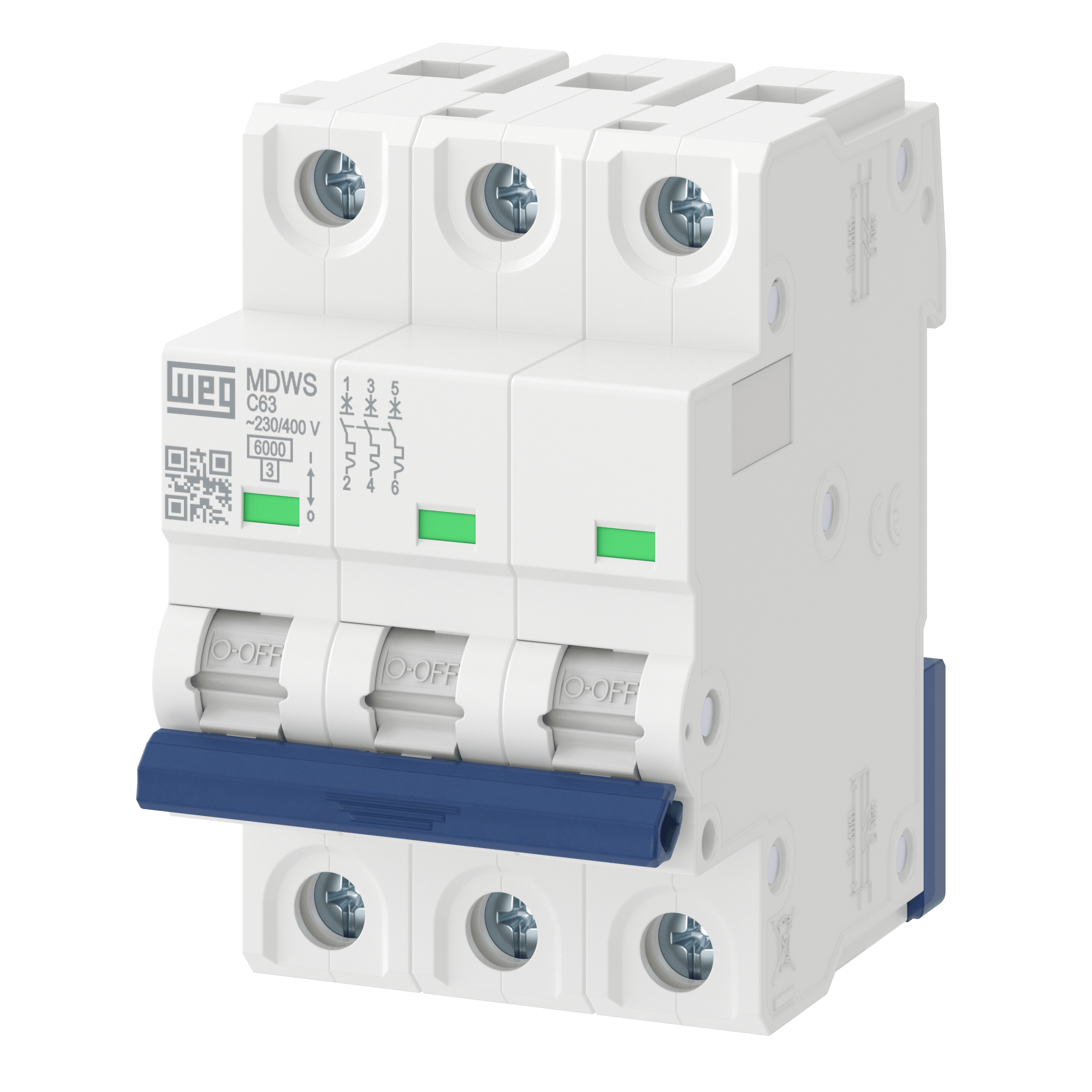 MDWS-C50-3 3P, 50A, C Eğrisi, 6kA Otomatik Sigorta