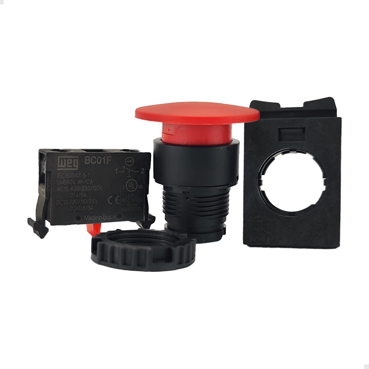 WEG CSW-BC1-01000000-3VF Yaylı Buton 1NK 40mm Mantar Kafalı Kırmızı