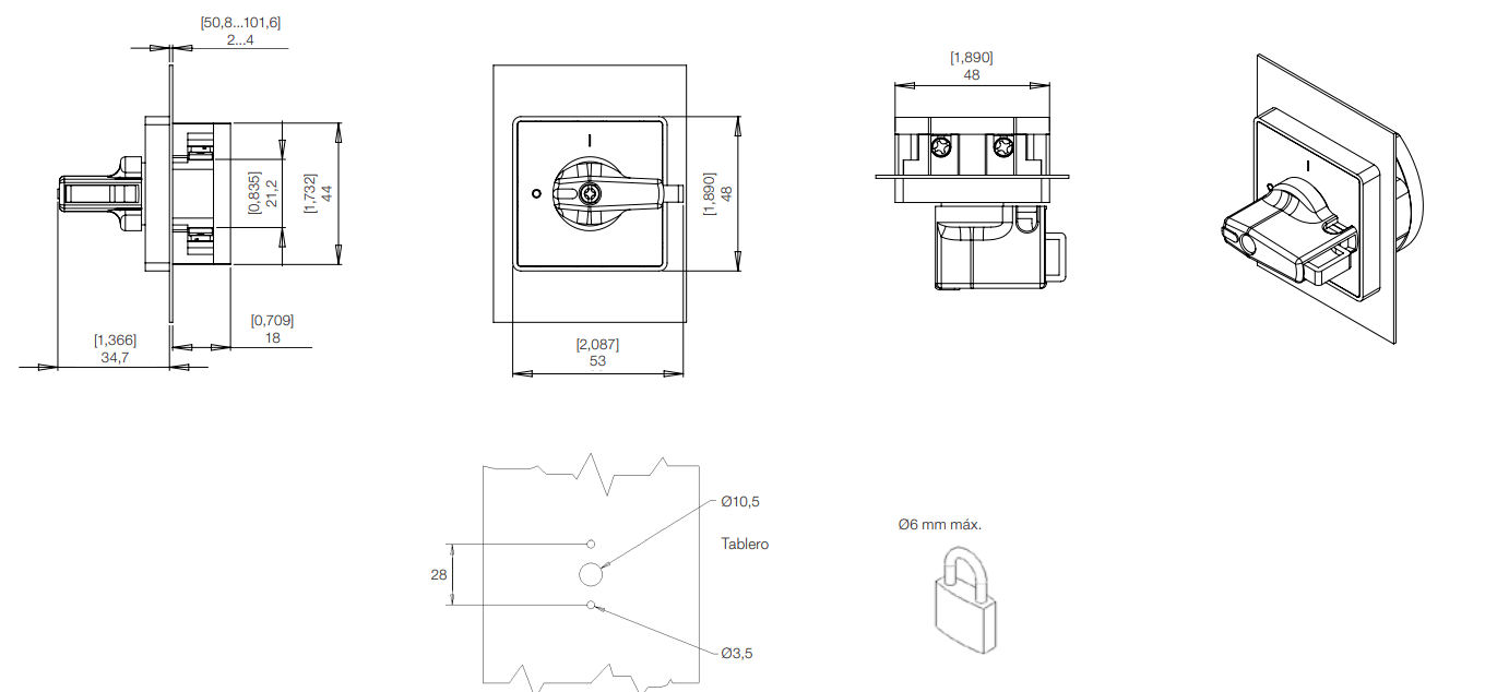 WEG MSW 16 P-2 H 2 Kutuplu Pako Şalter 2x16A Panel Monteli Yük Ayırıcı 