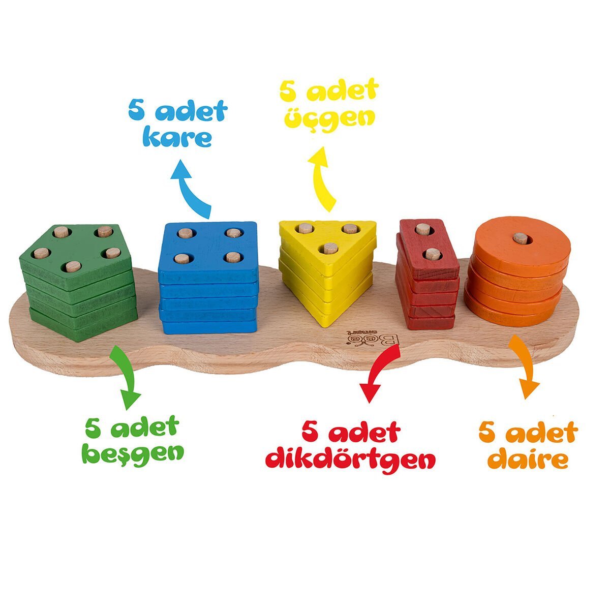 Ahşap Geometrik Şekiller 5'li